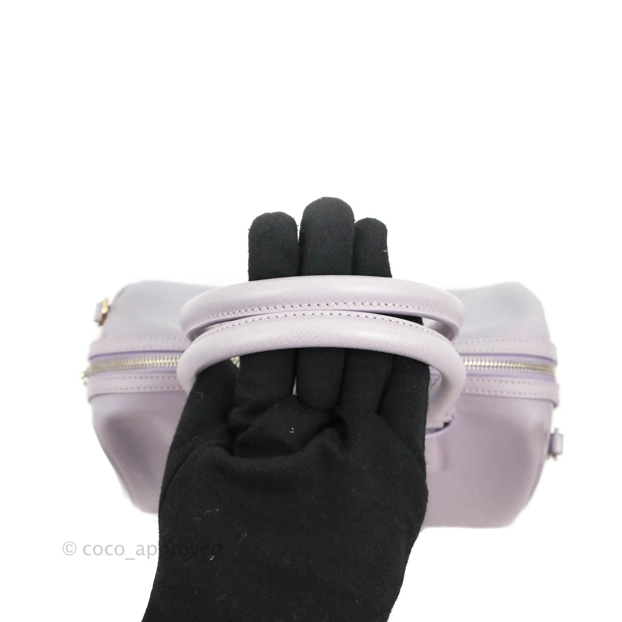 Prada Lilac Lux Convertible Boston Saffiano Leather Mini