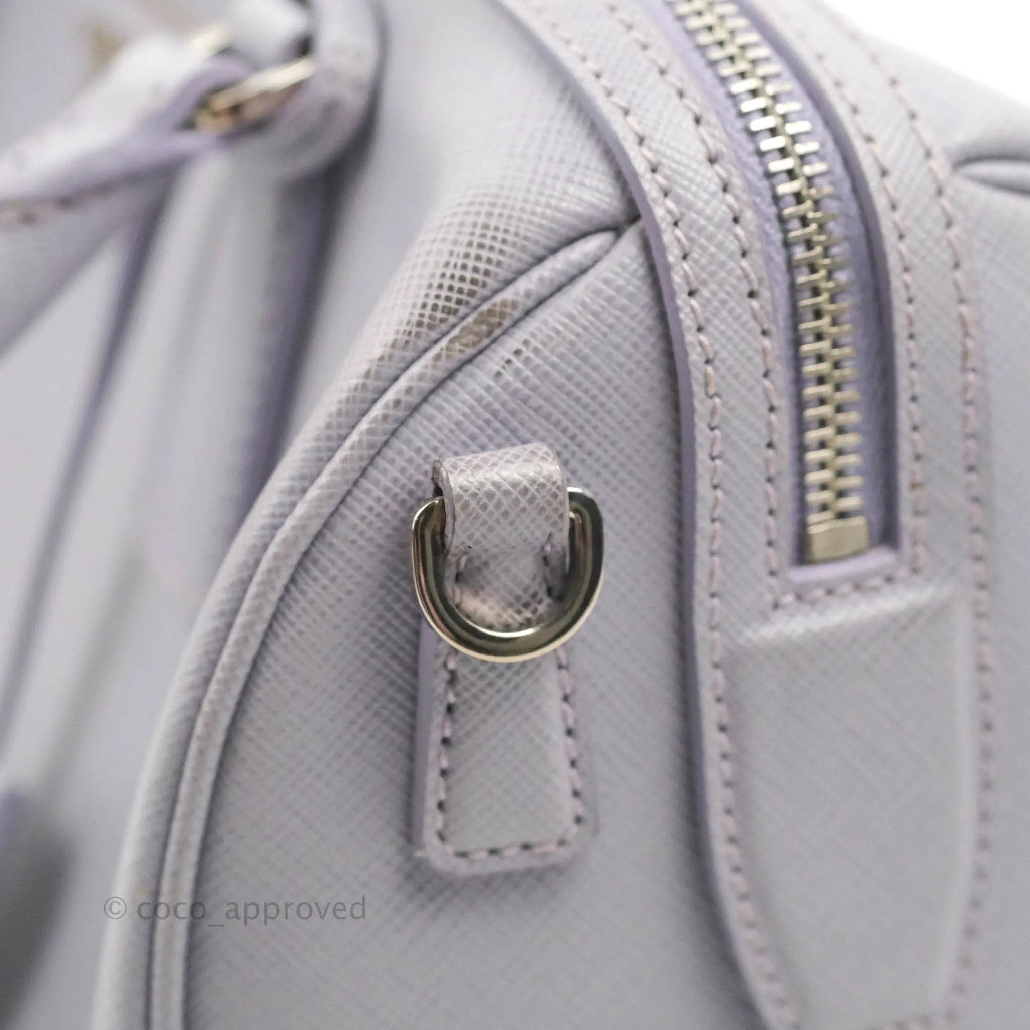 Prada Lilac Lux Convertible Boston Saffiano Leather Mini