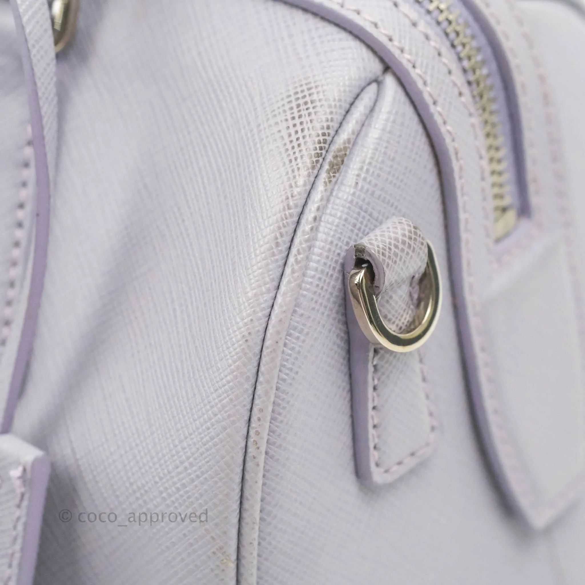 Prada Lilac Lux Convertible Boston Saffiano Leather Mini