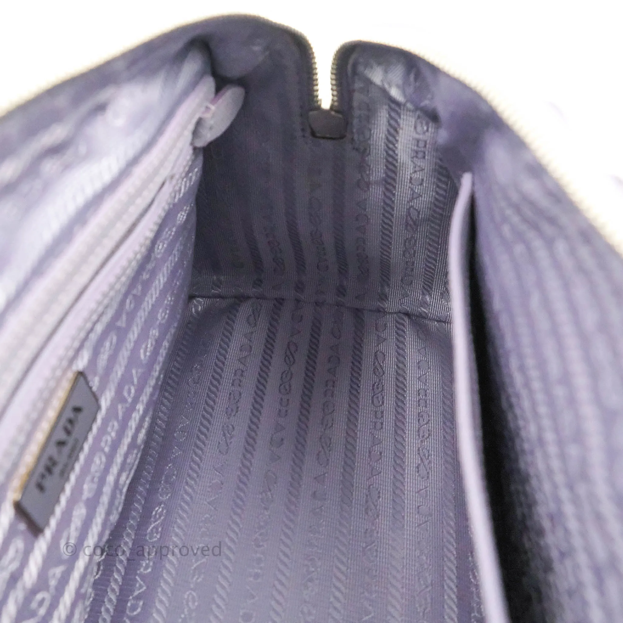 Prada Lilac Lux Convertible Boston Saffiano Leather Mini