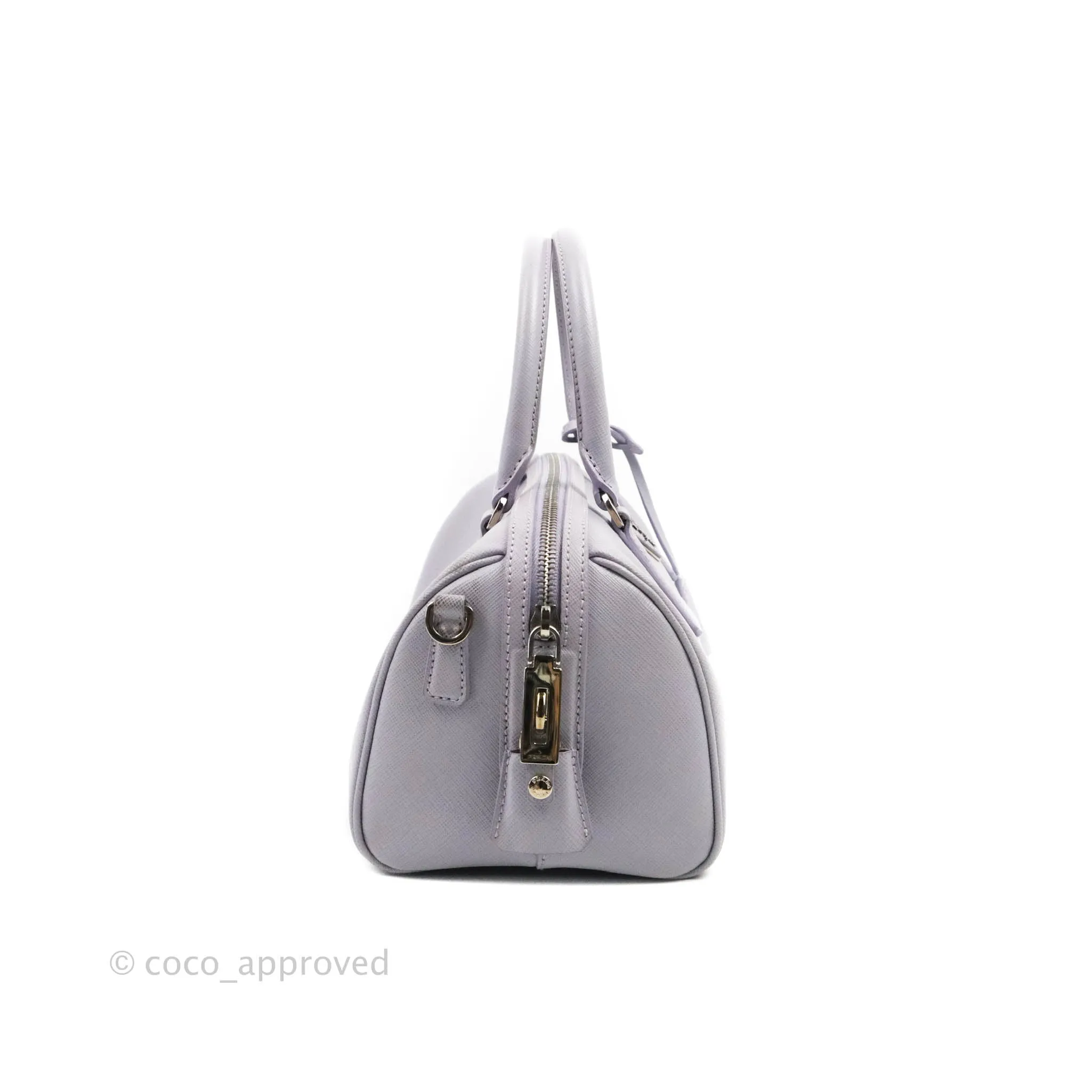 Prada Lilac Lux Convertible Boston Saffiano Leather Mini
