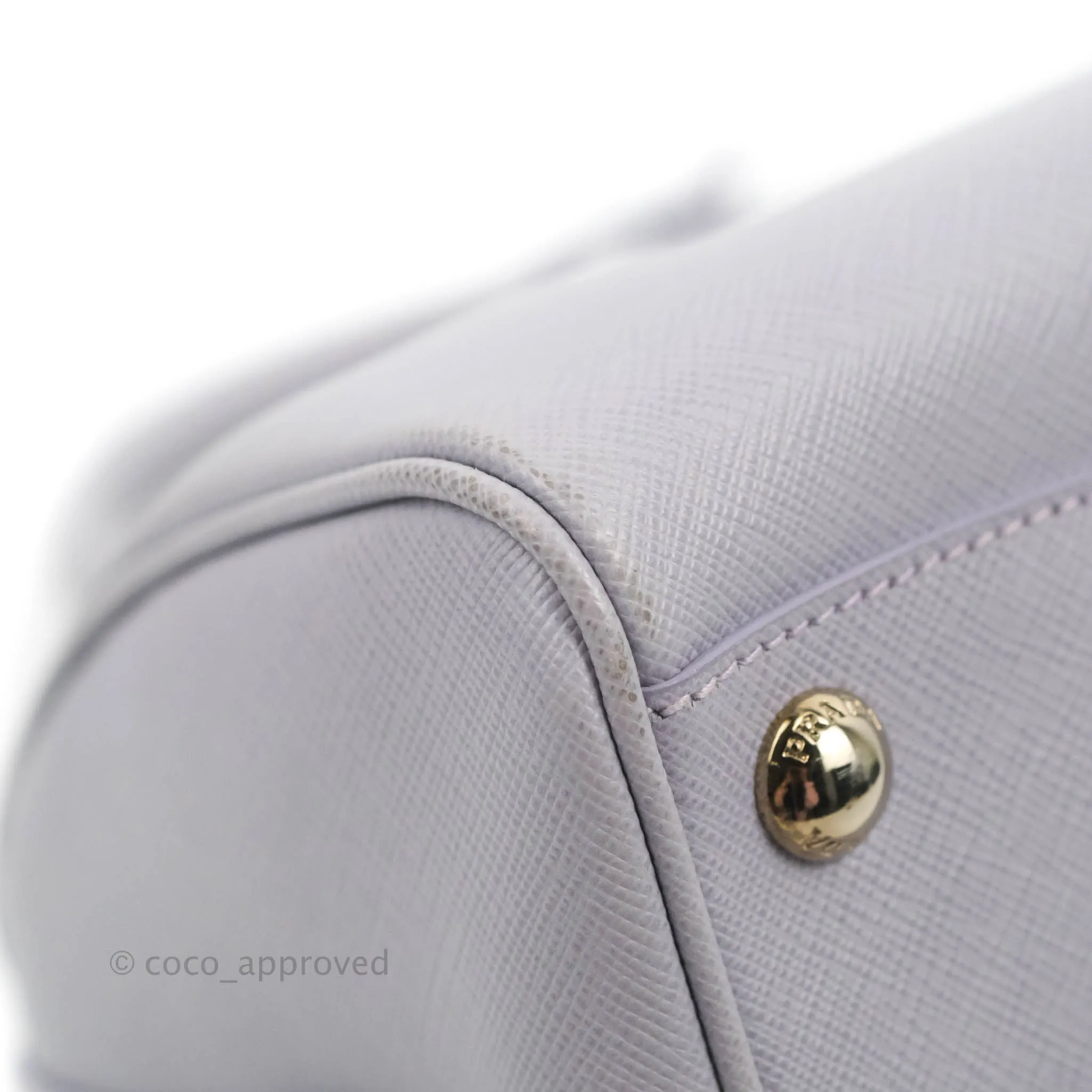 Prada Lilac Lux Convertible Boston Saffiano Leather Mini
