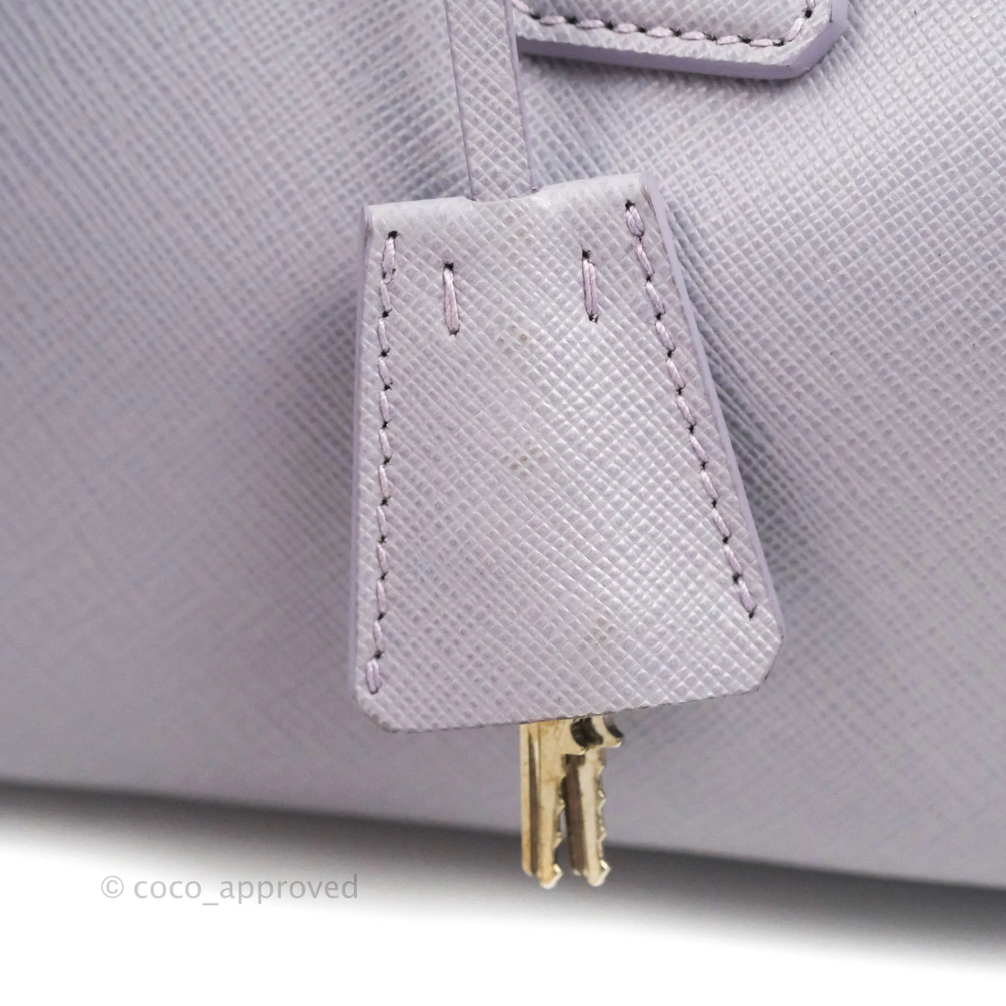 Prada Lilac Lux Convertible Boston Saffiano Leather Mini