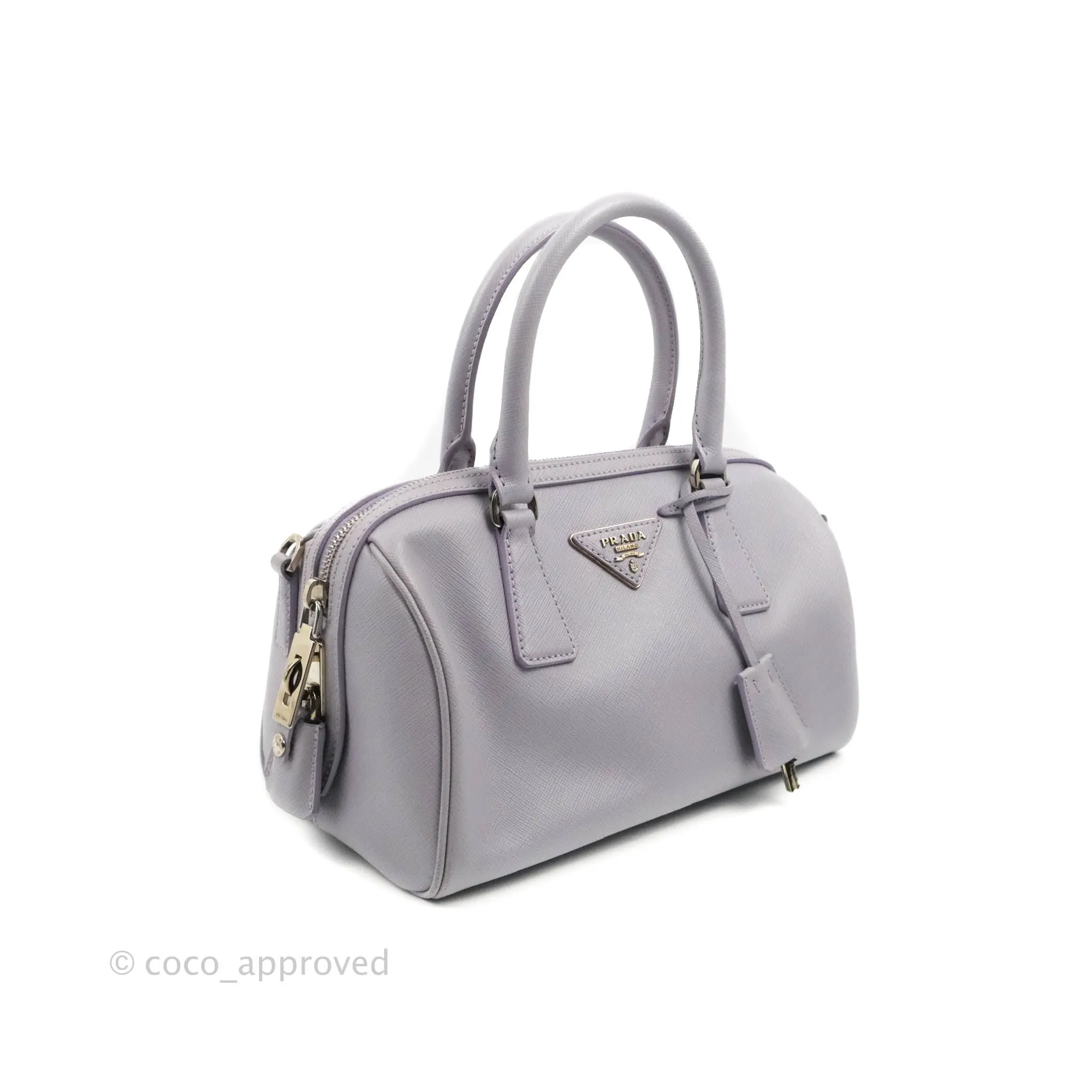 Prada Lilac Lux Convertible Boston Saffiano Leather Mini