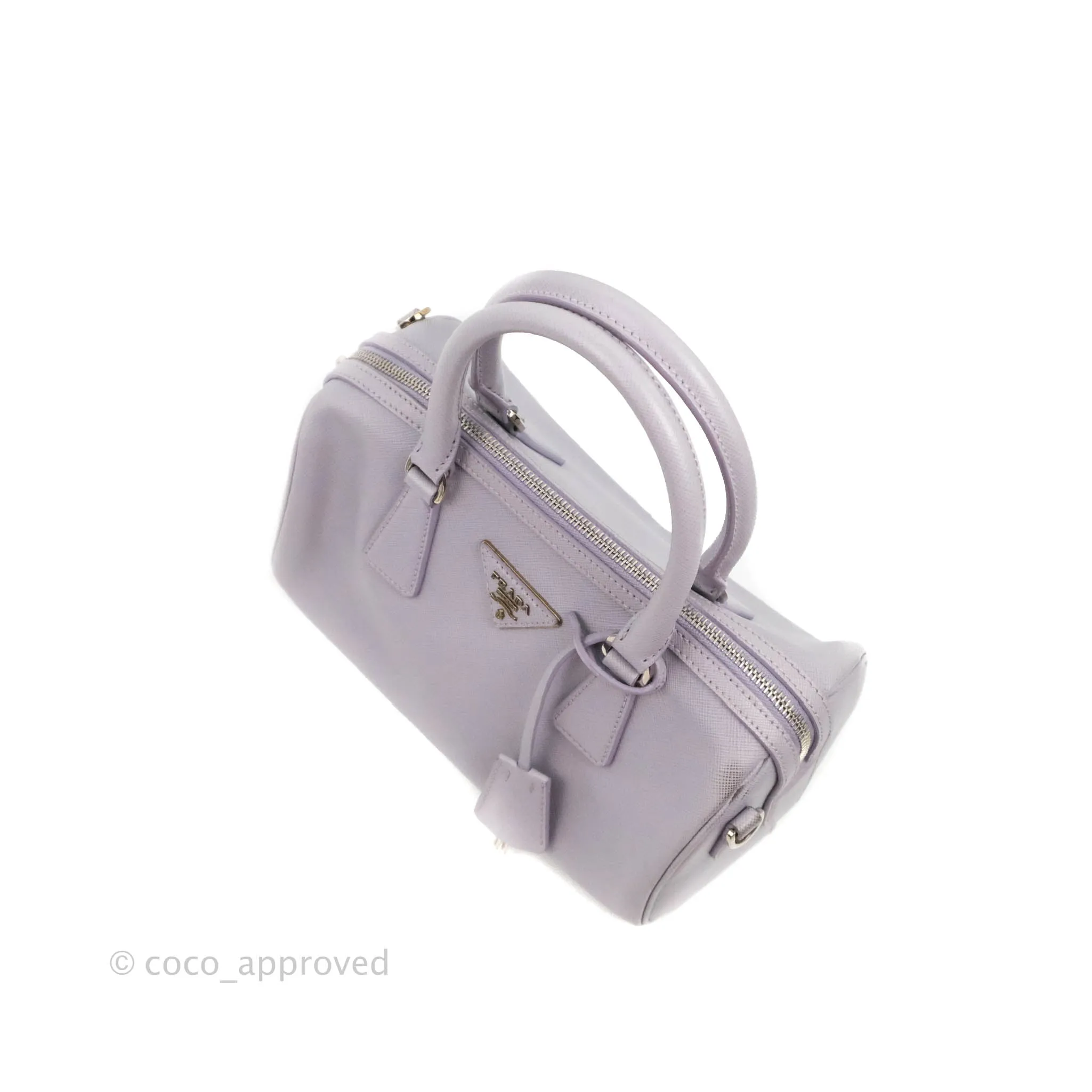 Prada Lilac Lux Convertible Boston Saffiano Leather Mini