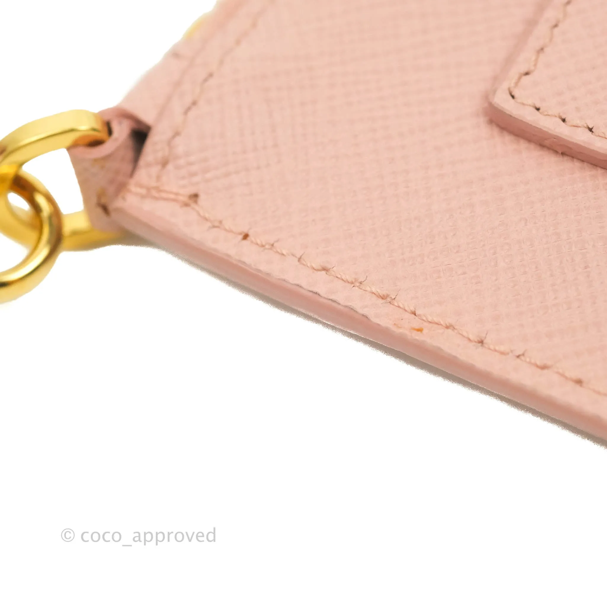 Prada Logo Clutch Bag Pink Gold Hardware