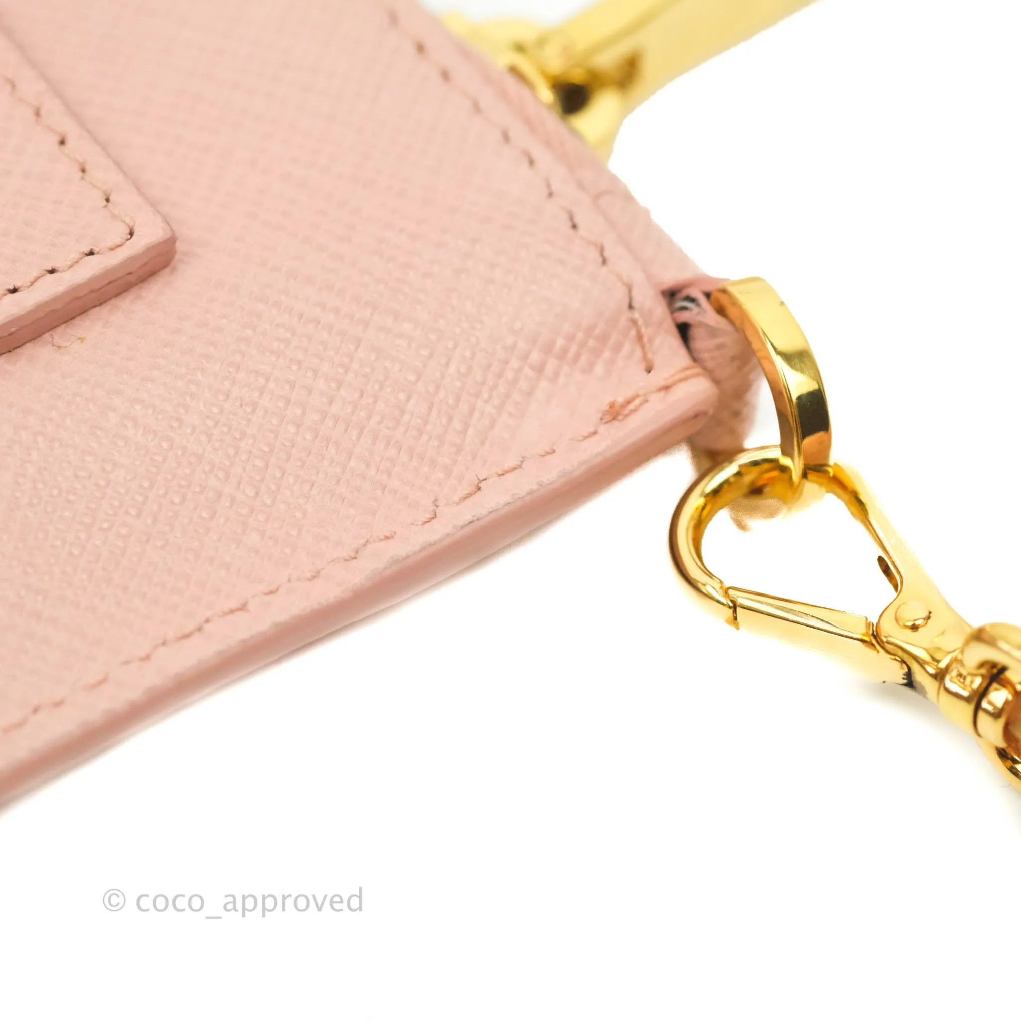 Prada Logo Clutch Bag Pink Gold Hardware