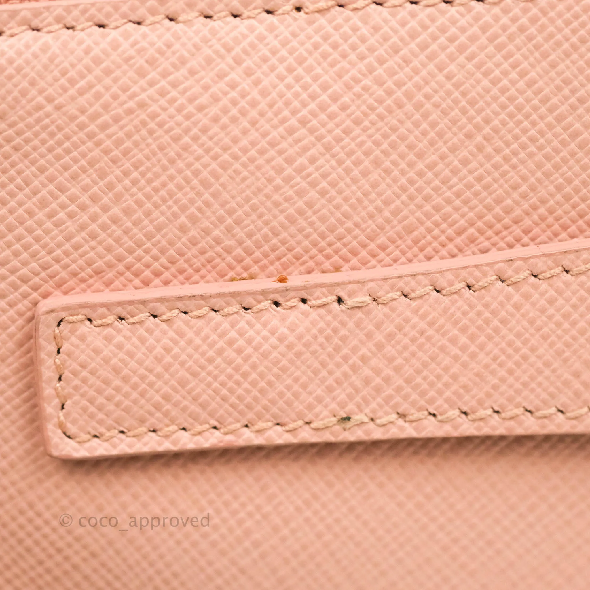 Prada Logo Clutch Bag Pink Gold Hardware