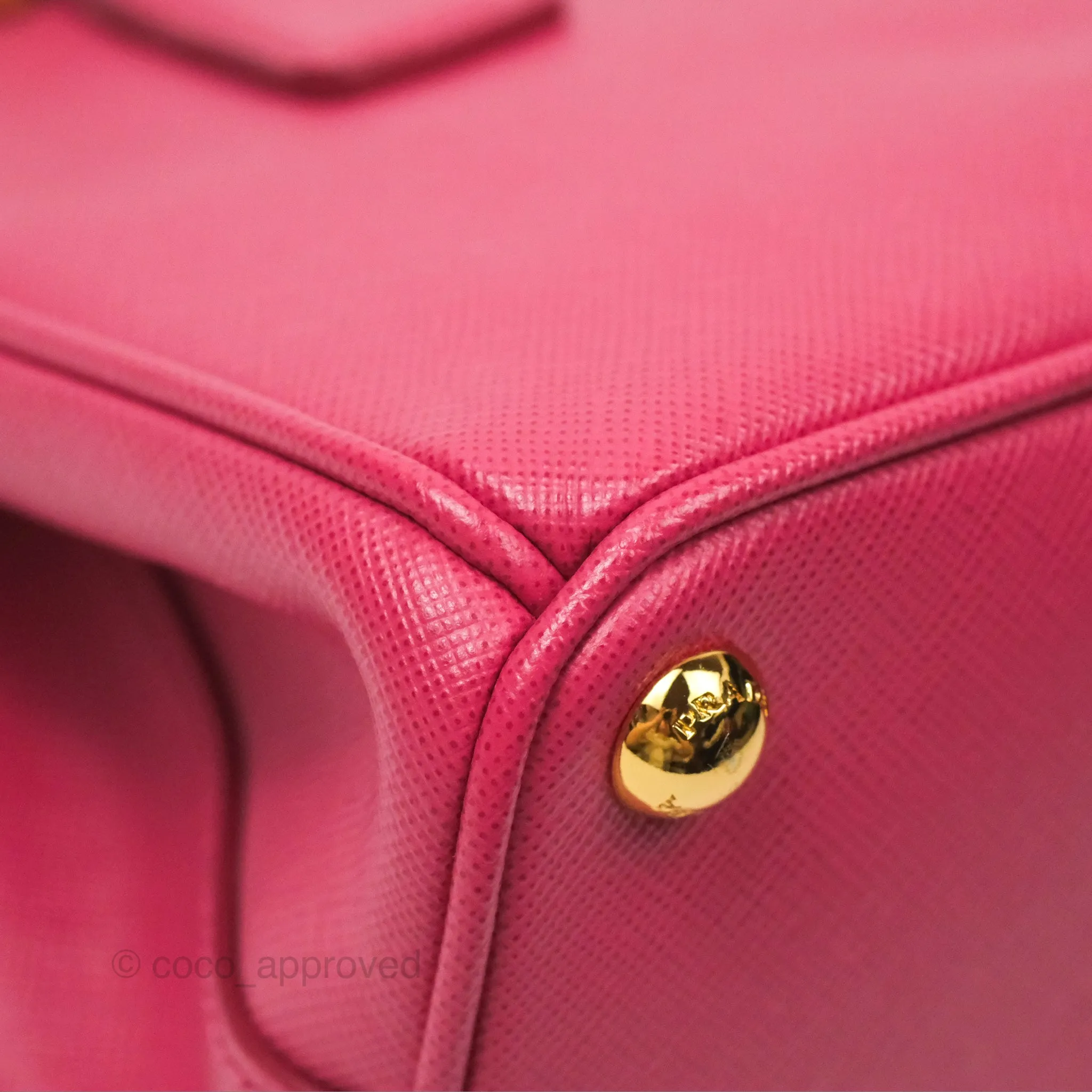 Prada Mini Galleria Bag Saffiano Lux Peonia