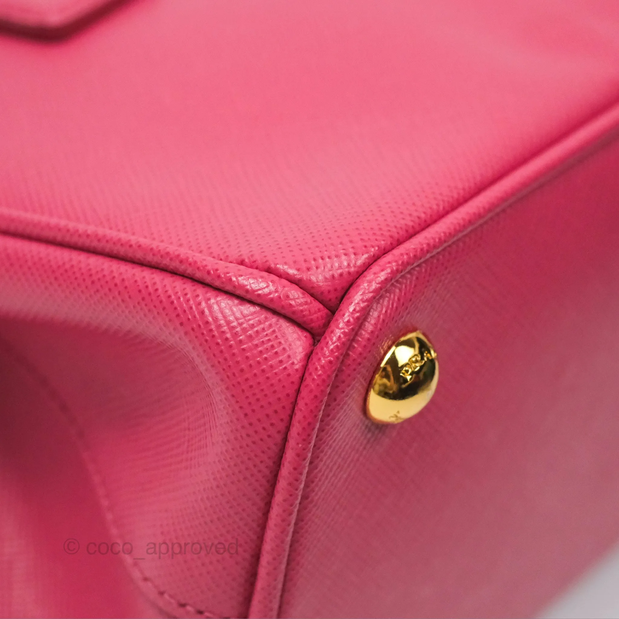 Prada Mini Galleria Bag Saffiano Lux Peonia