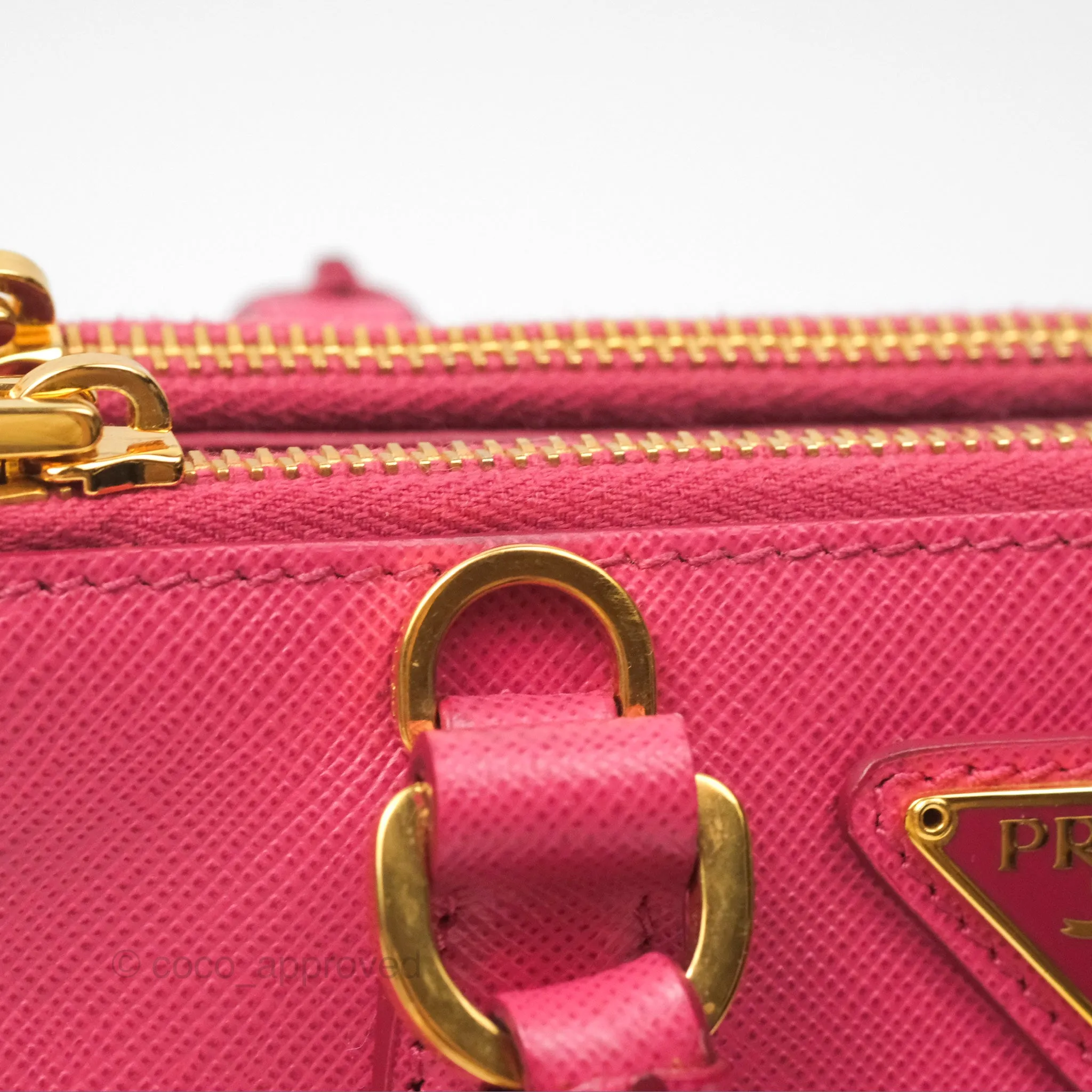 Prada Mini Galleria Bag Saffiano Lux Peonia