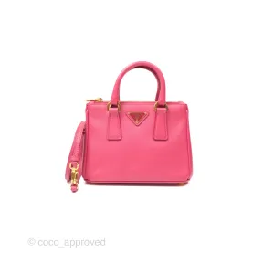 Prada Mini Galleria Bag Saffiano Lux Peonia