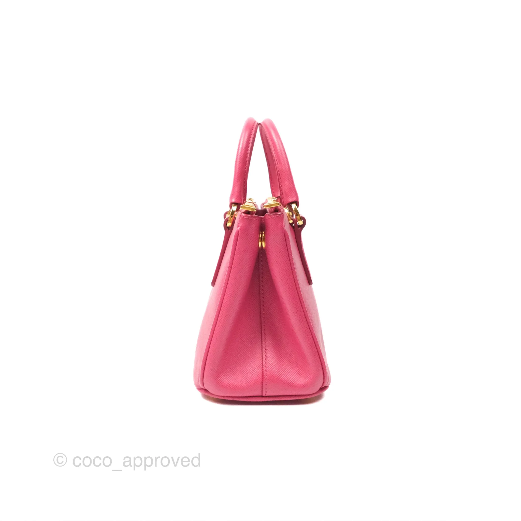 Prada Mini Galleria Bag Saffiano Lux Peonia