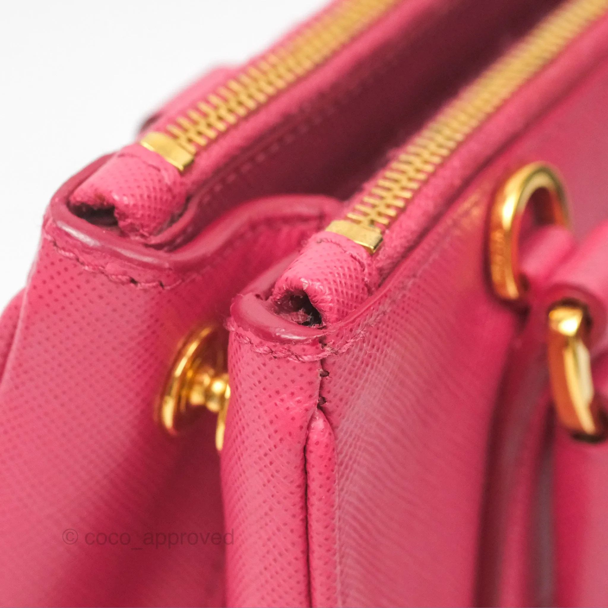 Prada Mini Galleria Bag Saffiano Lux Peonia