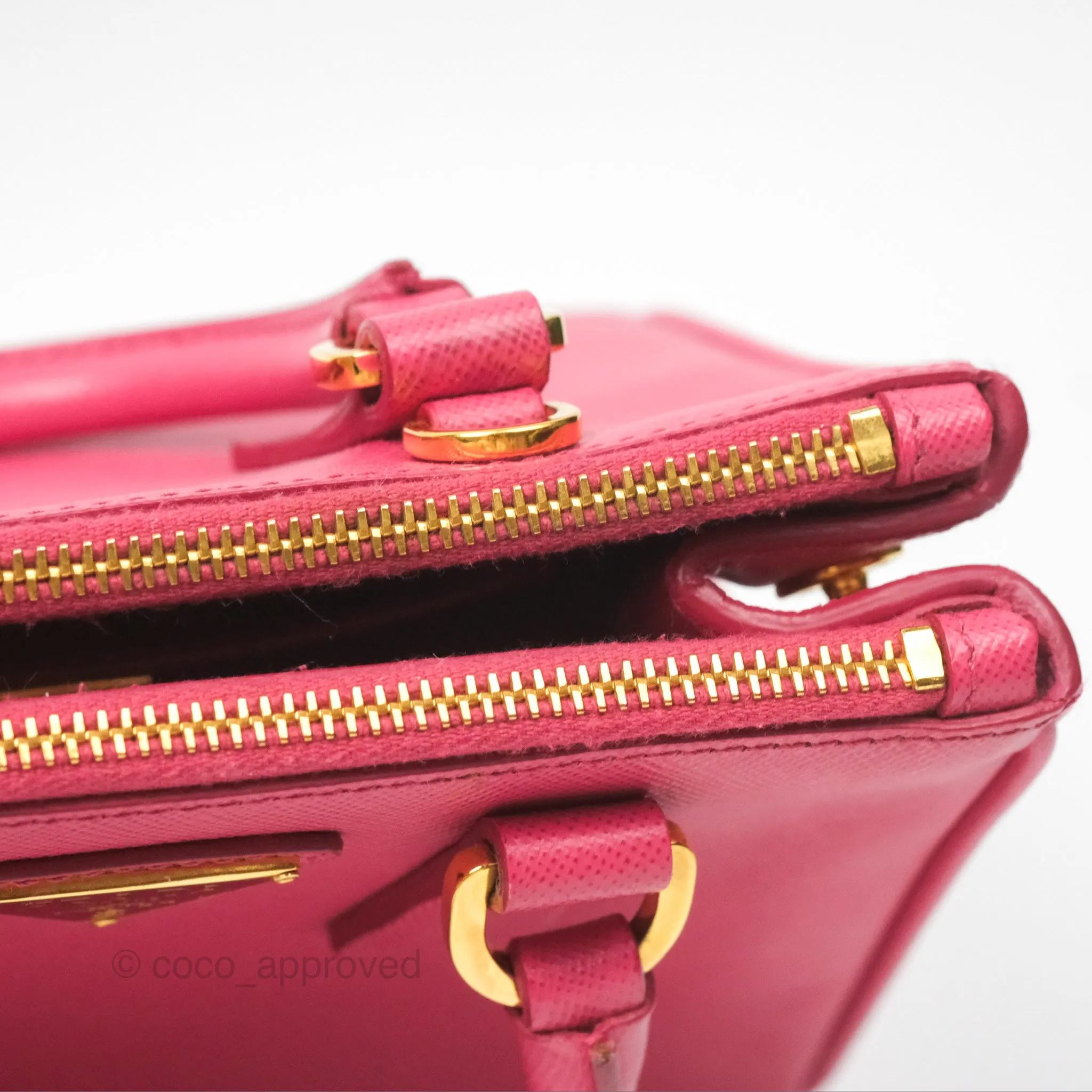 Prada Mini Galleria Bag Saffiano Lux Peonia
