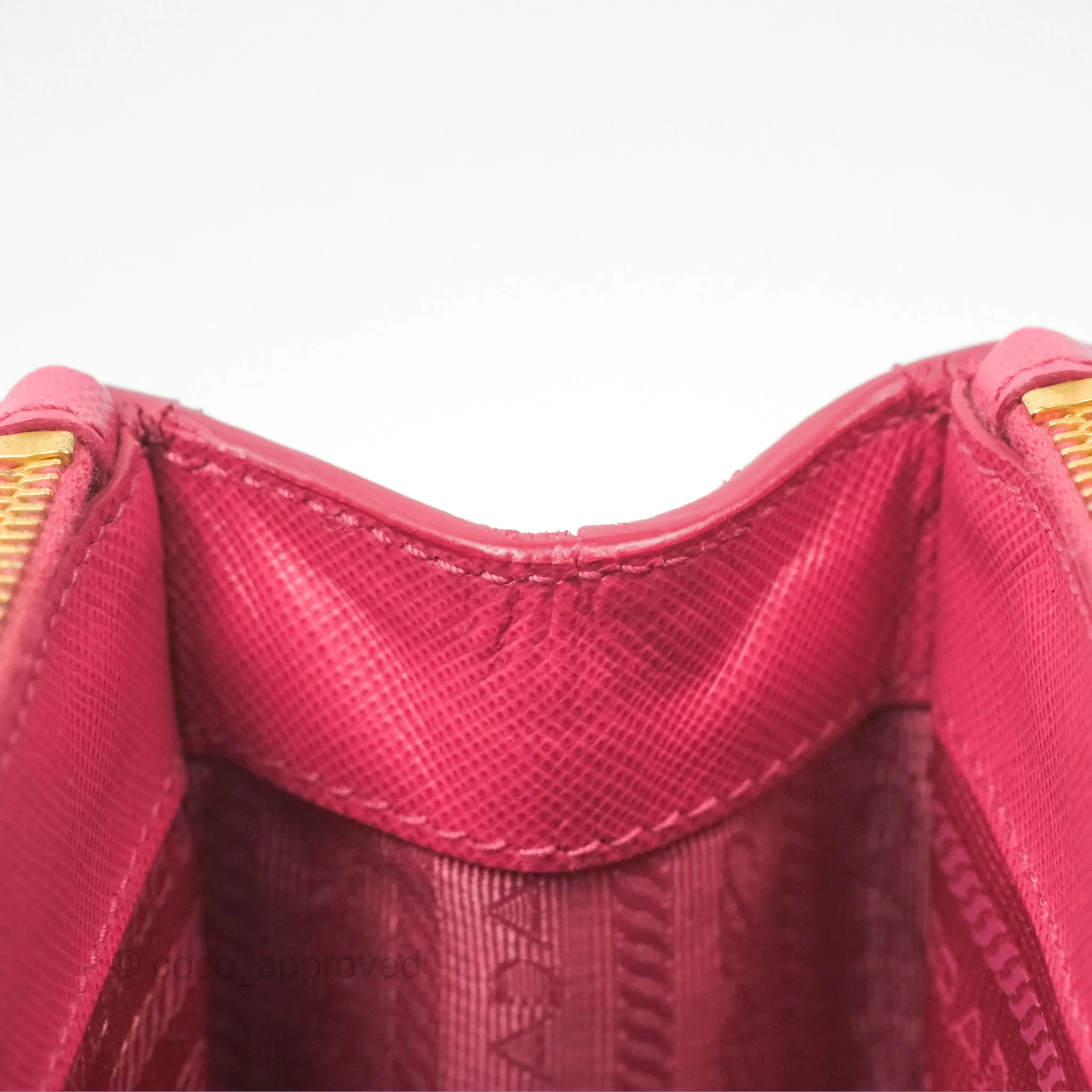 Prada Mini Galleria Bag Saffiano Lux Peonia
