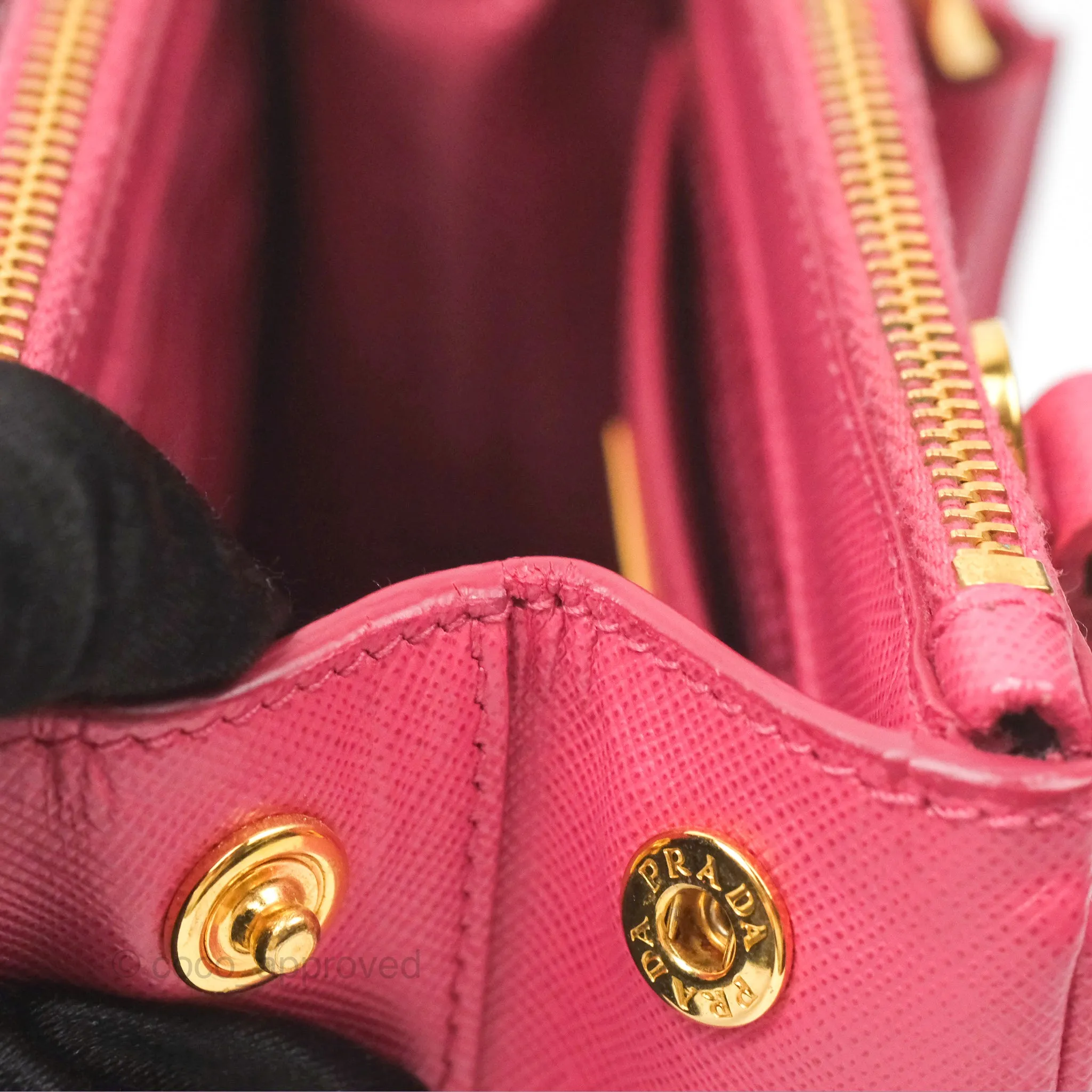 Prada Mini Galleria Bag Saffiano Lux Peonia