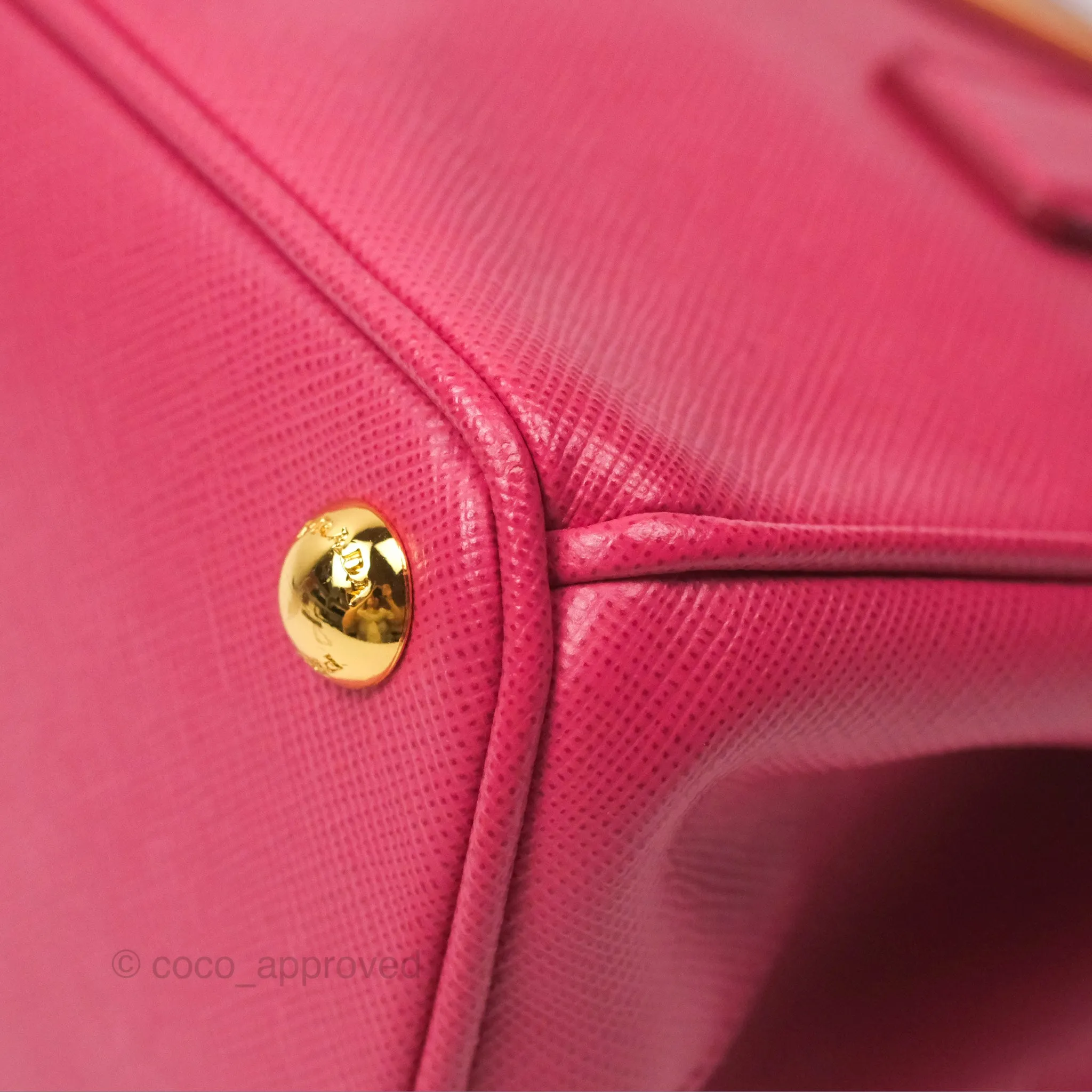 Prada Mini Galleria Bag Saffiano Lux Peonia