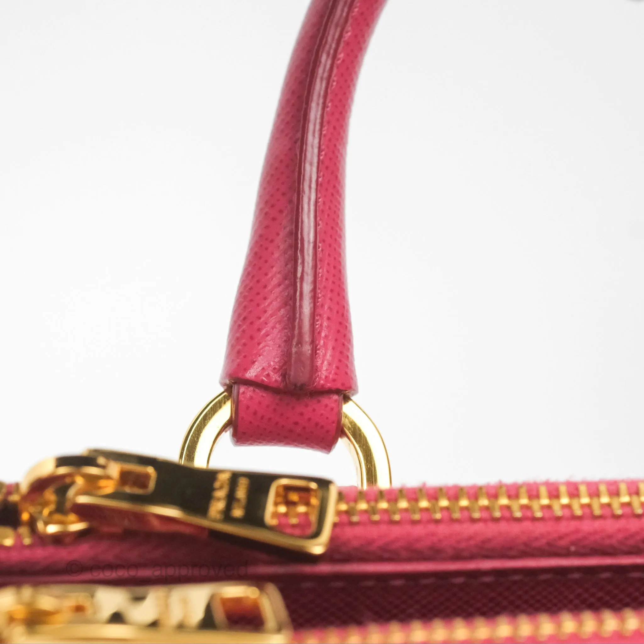 Prada Mini Galleria Bag Saffiano Lux Peonia