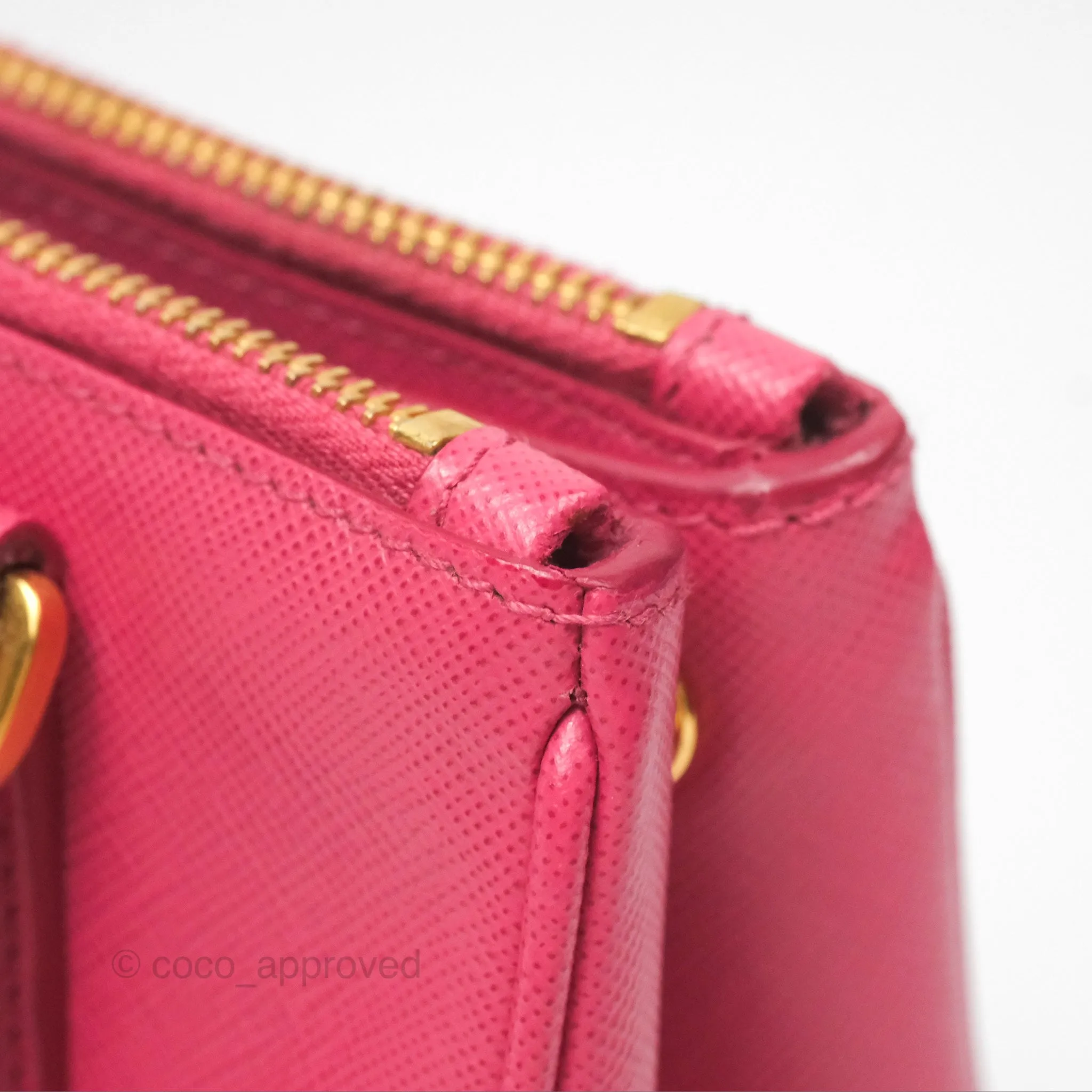 Prada Mini Galleria Bag Saffiano Lux Peonia