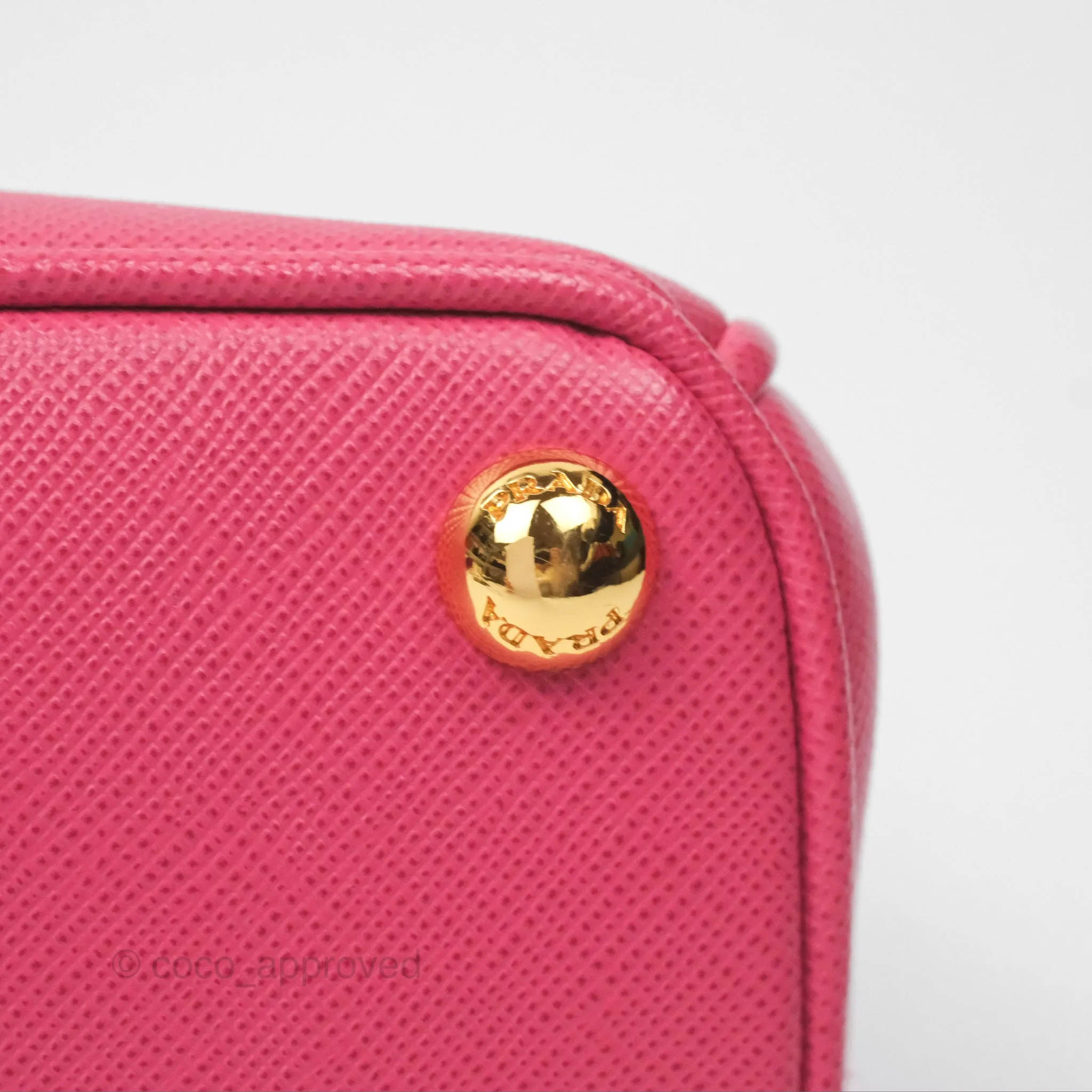 Prada Mini Galleria Bag Saffiano Lux Peonia