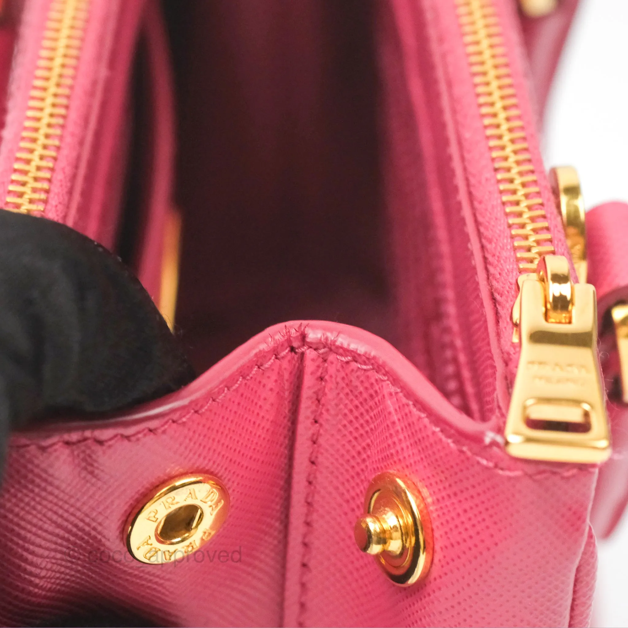 Prada Mini Galleria Bag Saffiano Lux Peonia