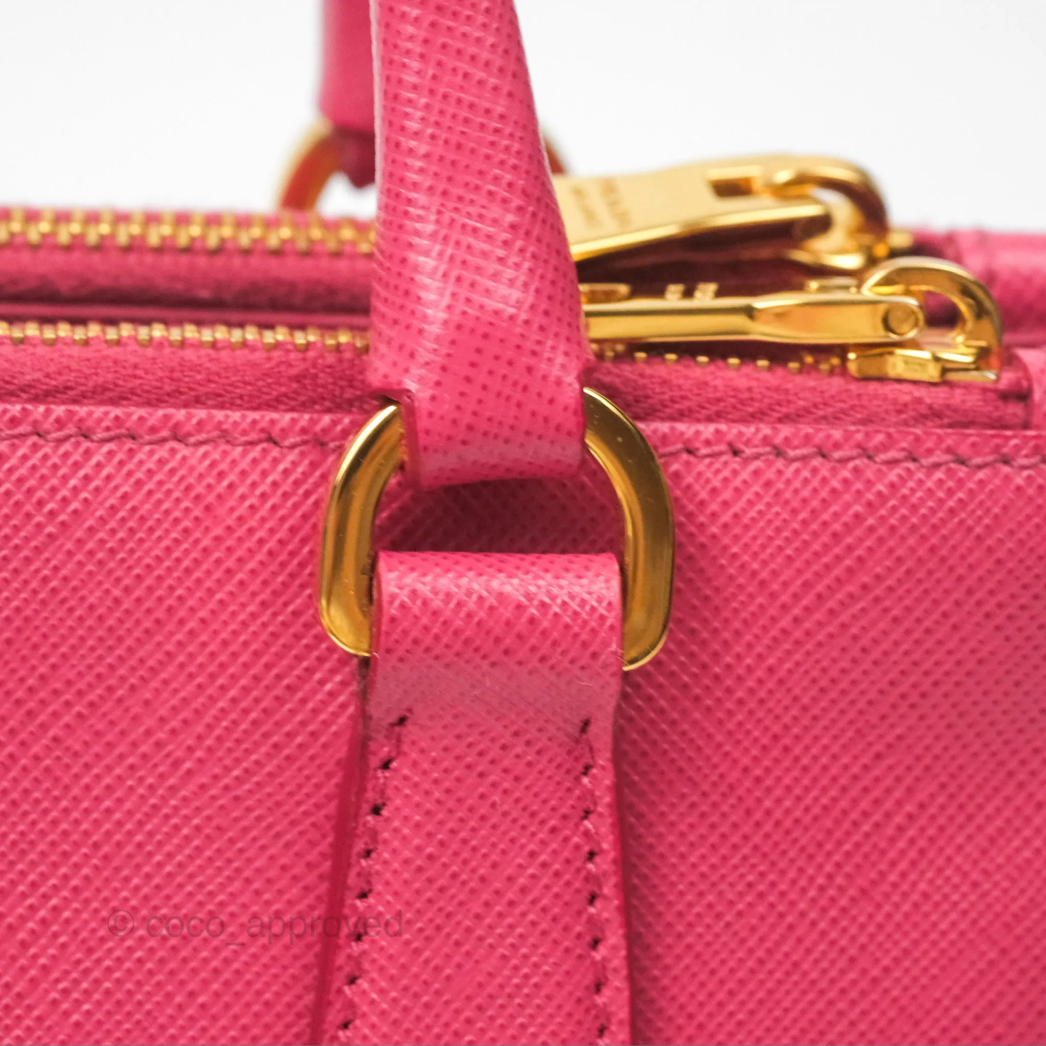 Prada Mini Galleria Bag Saffiano Lux Peonia