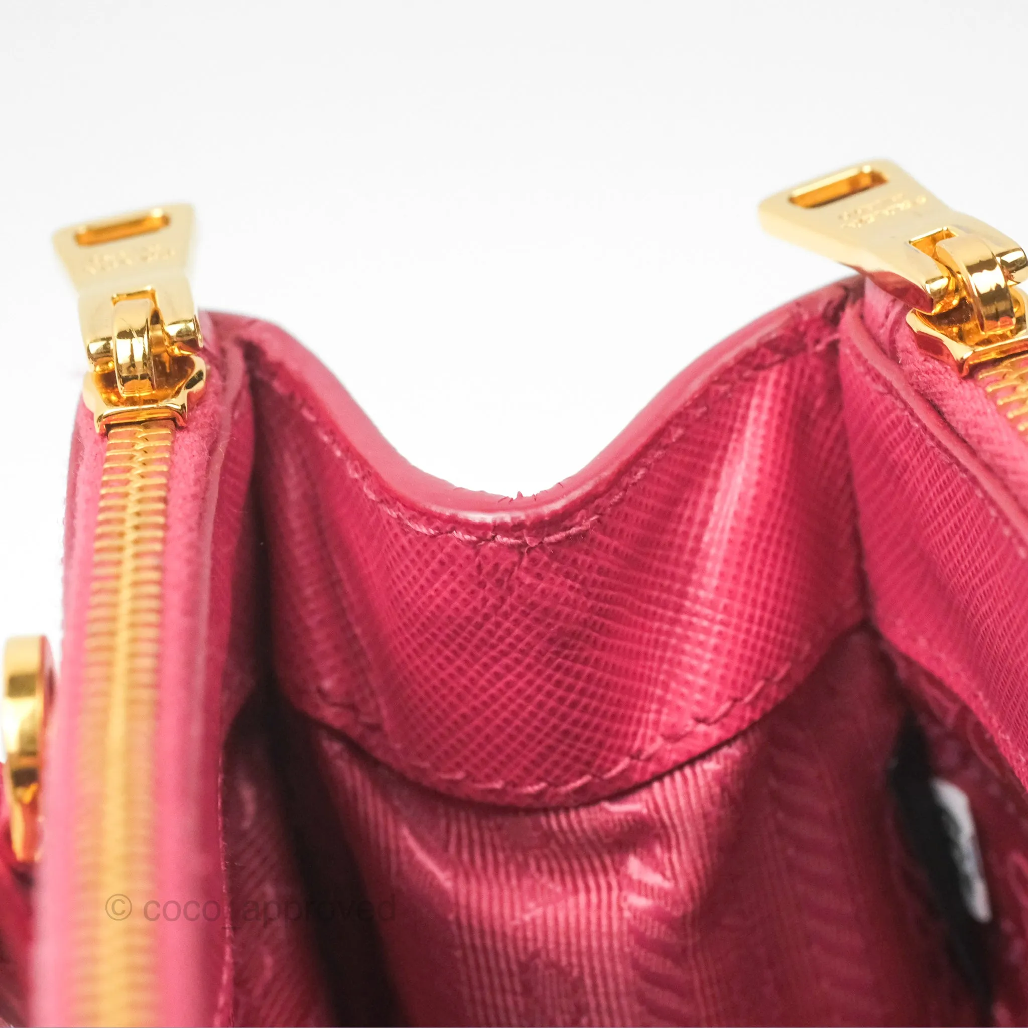 Prada Mini Galleria Bag Saffiano Lux Peonia