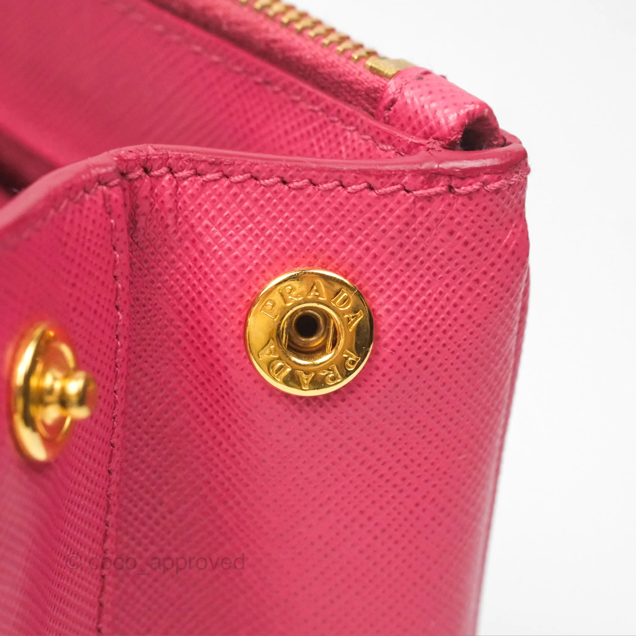 Prada Mini Galleria Bag Saffiano Lux Peonia