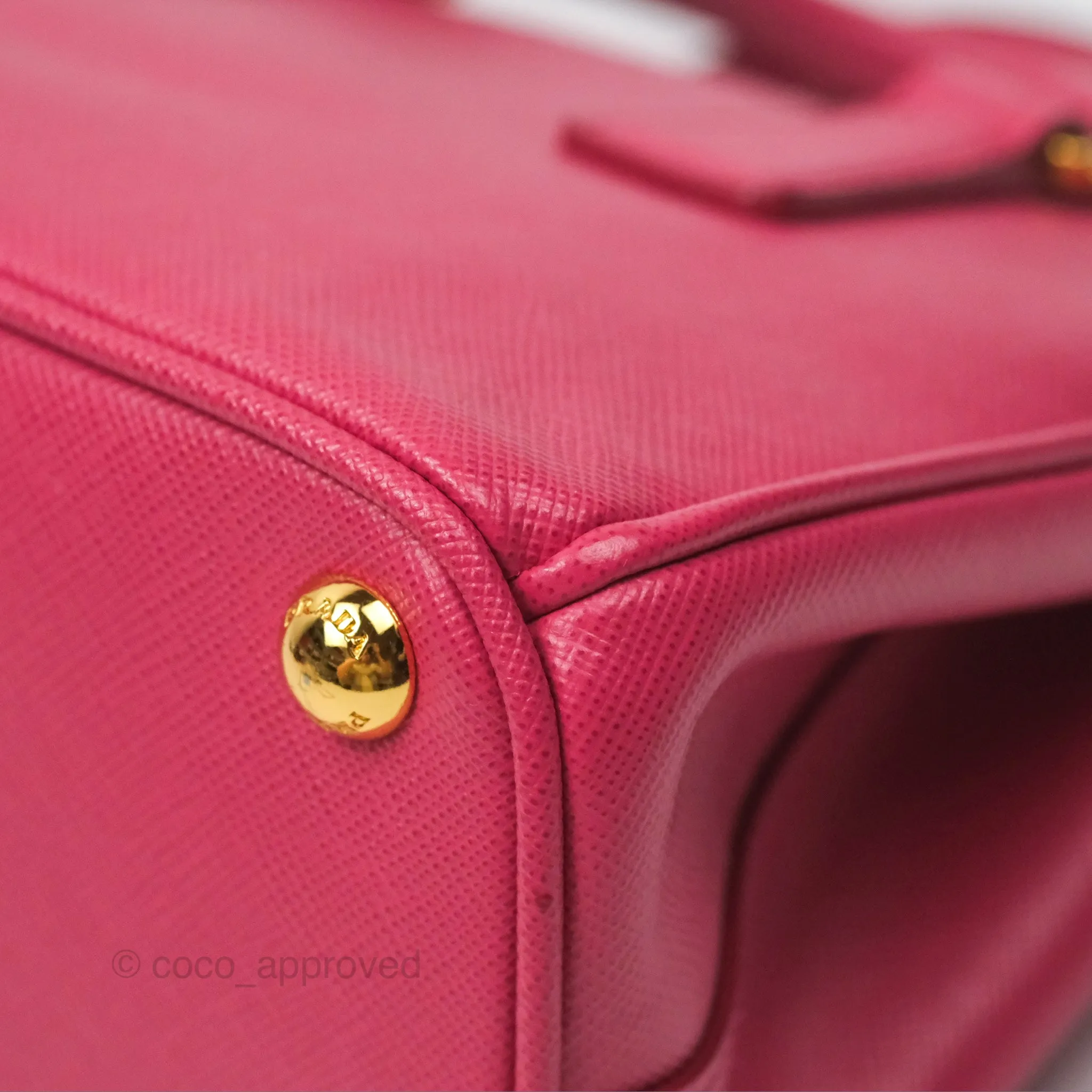 Prada Mini Galleria Bag Saffiano Lux Peonia
