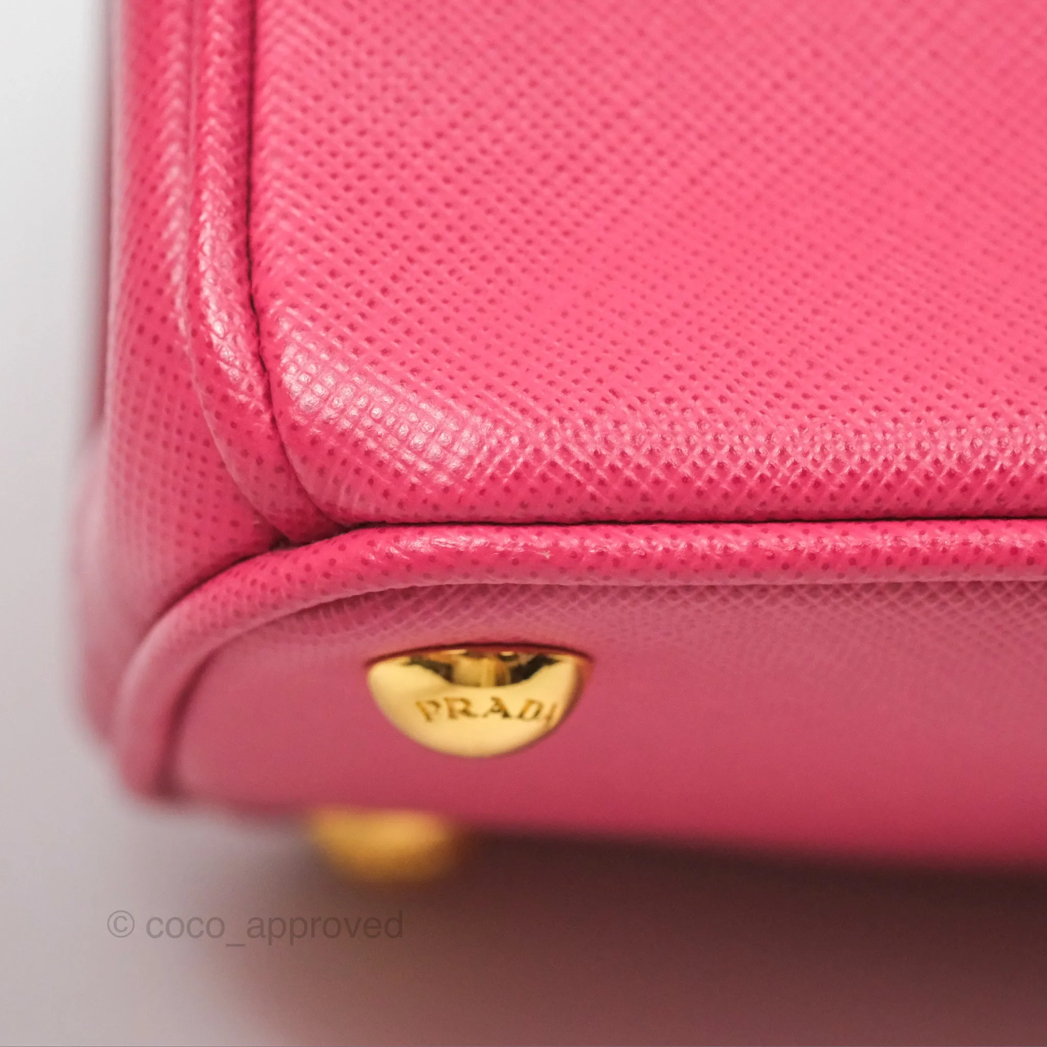 Prada Mini Galleria Bag Saffiano Lux Peonia