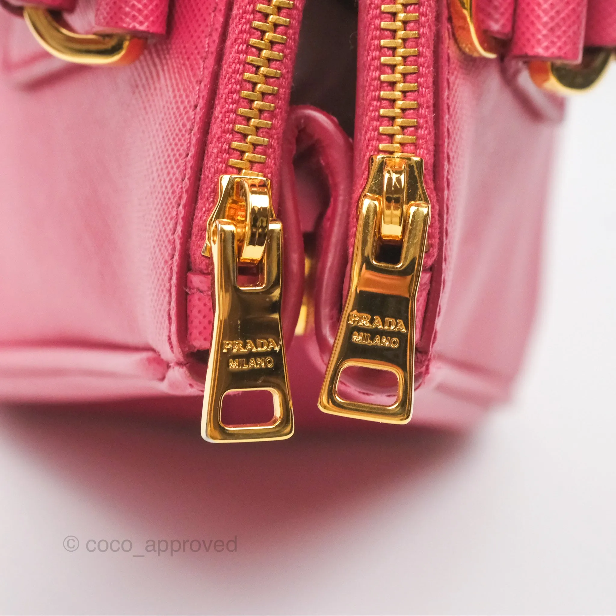 Prada Mini Galleria Bag Saffiano Lux Peonia