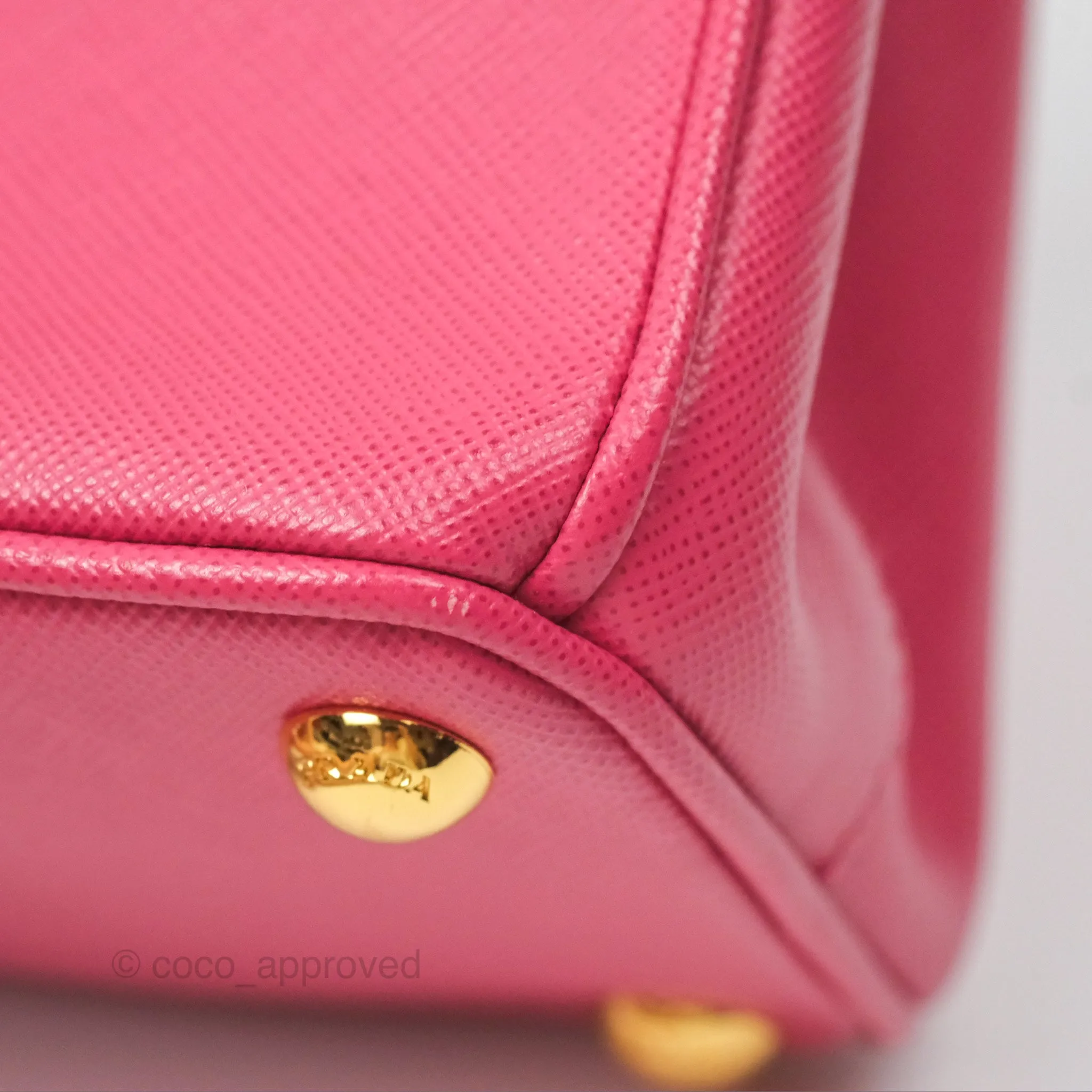 Prada Mini Galleria Bag Saffiano Lux Peonia