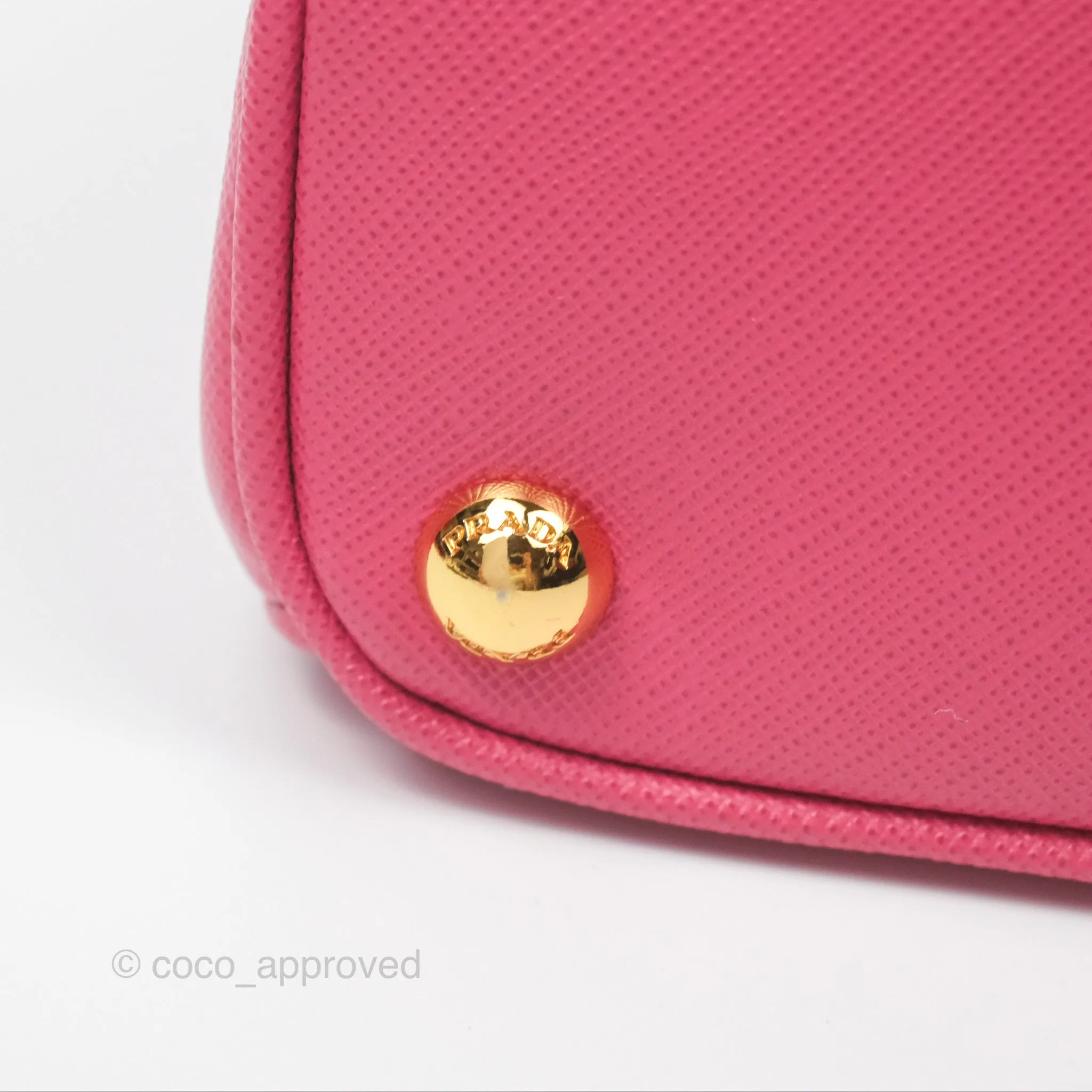 Prada Mini Galleria Bag Saffiano Lux Peonia