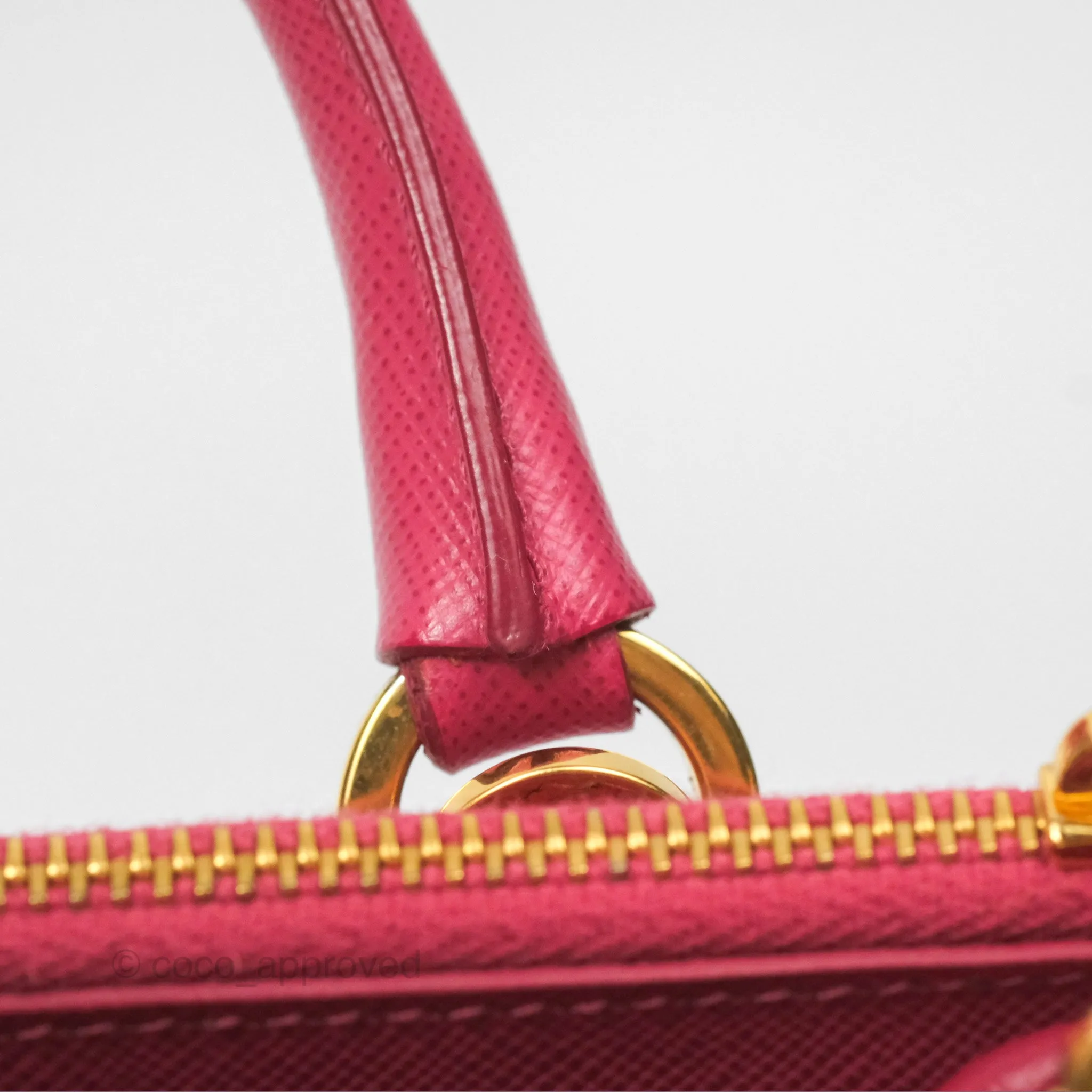 Prada Mini Galleria Bag Saffiano Lux Peonia