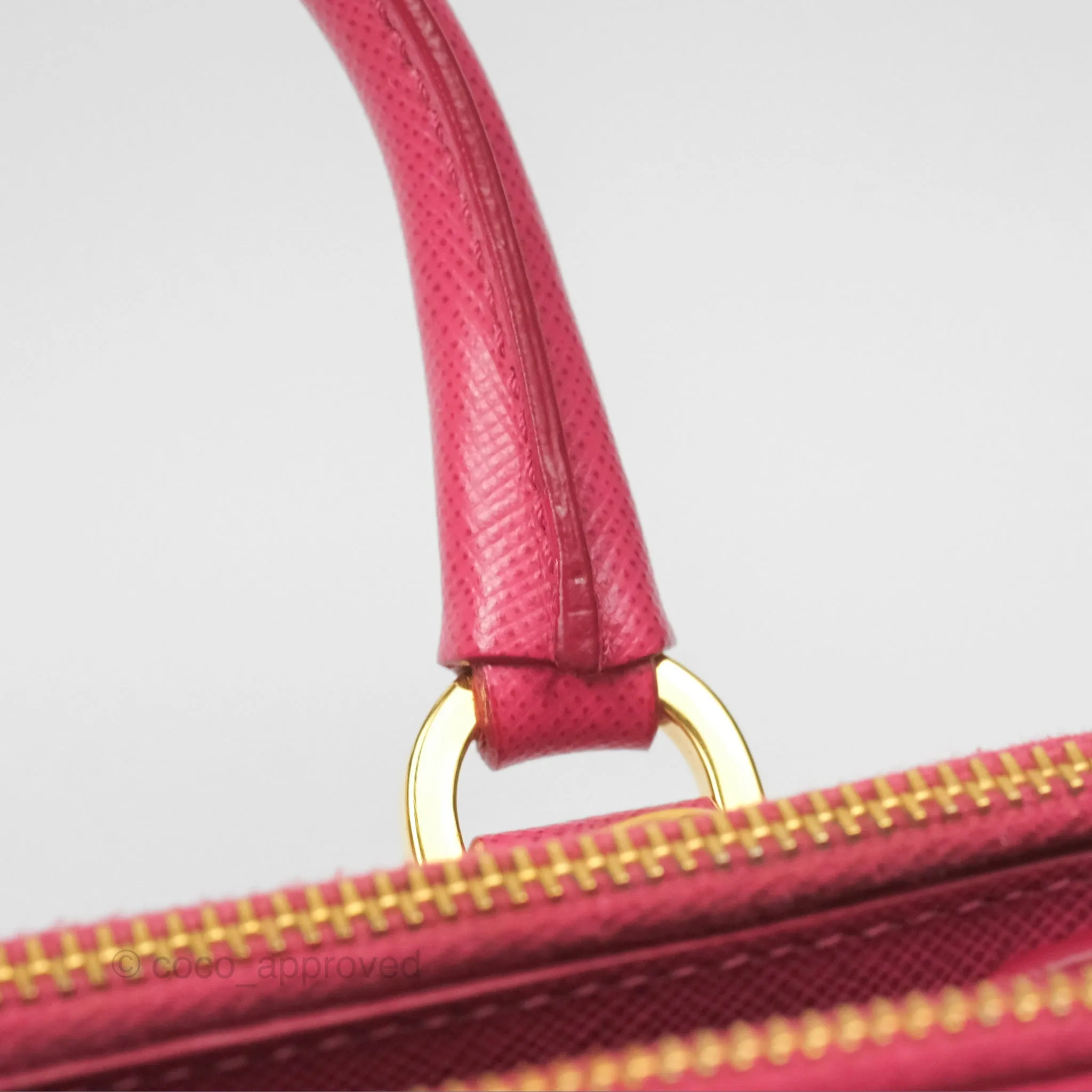 Prada Mini Galleria Bag Saffiano Lux Peonia