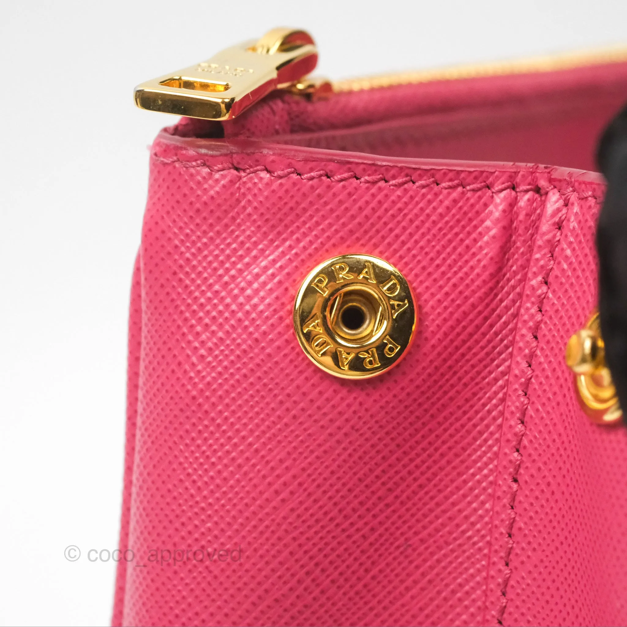 Prada Mini Galleria Bag Saffiano Lux Peonia