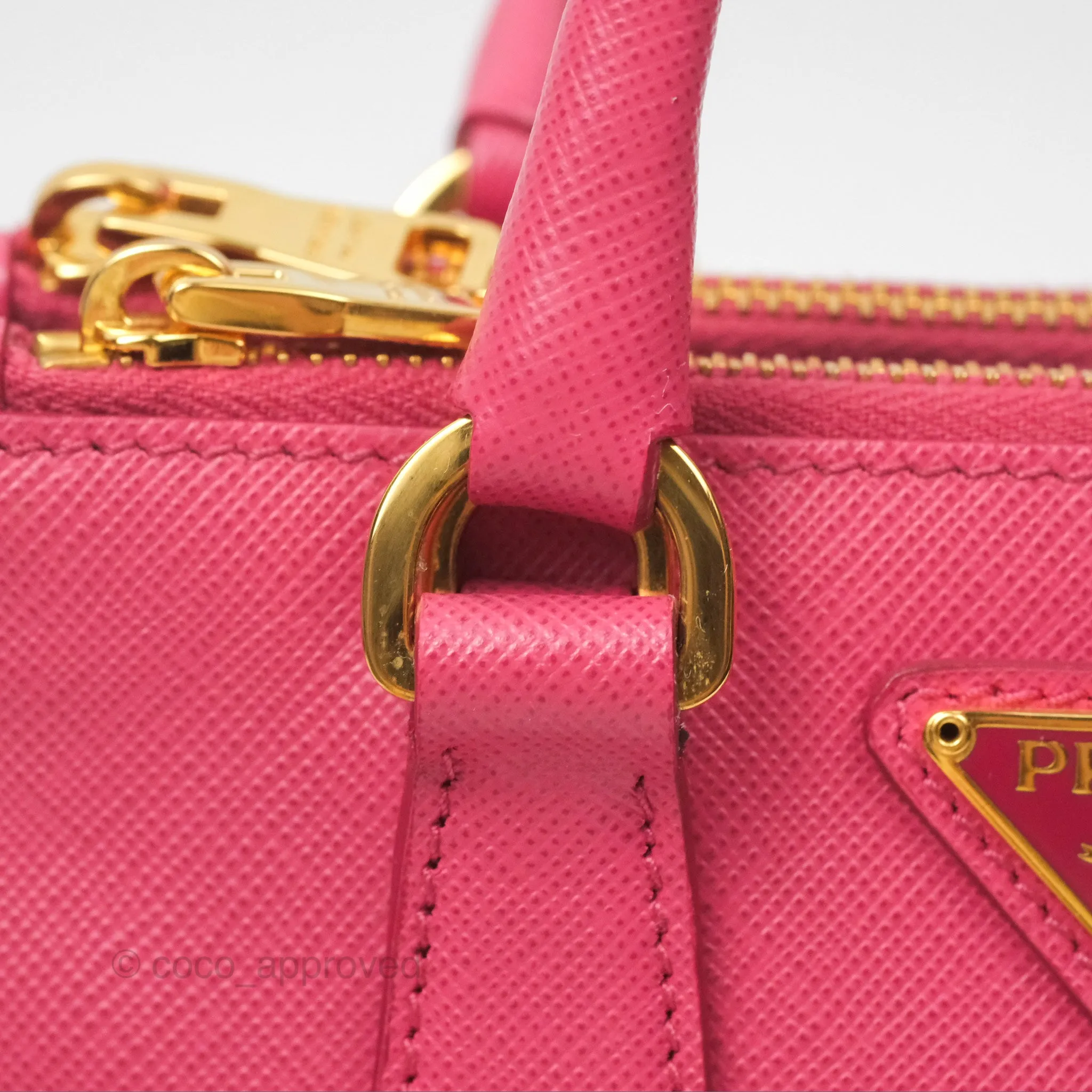Prada Mini Galleria Bag Saffiano Lux Peonia
