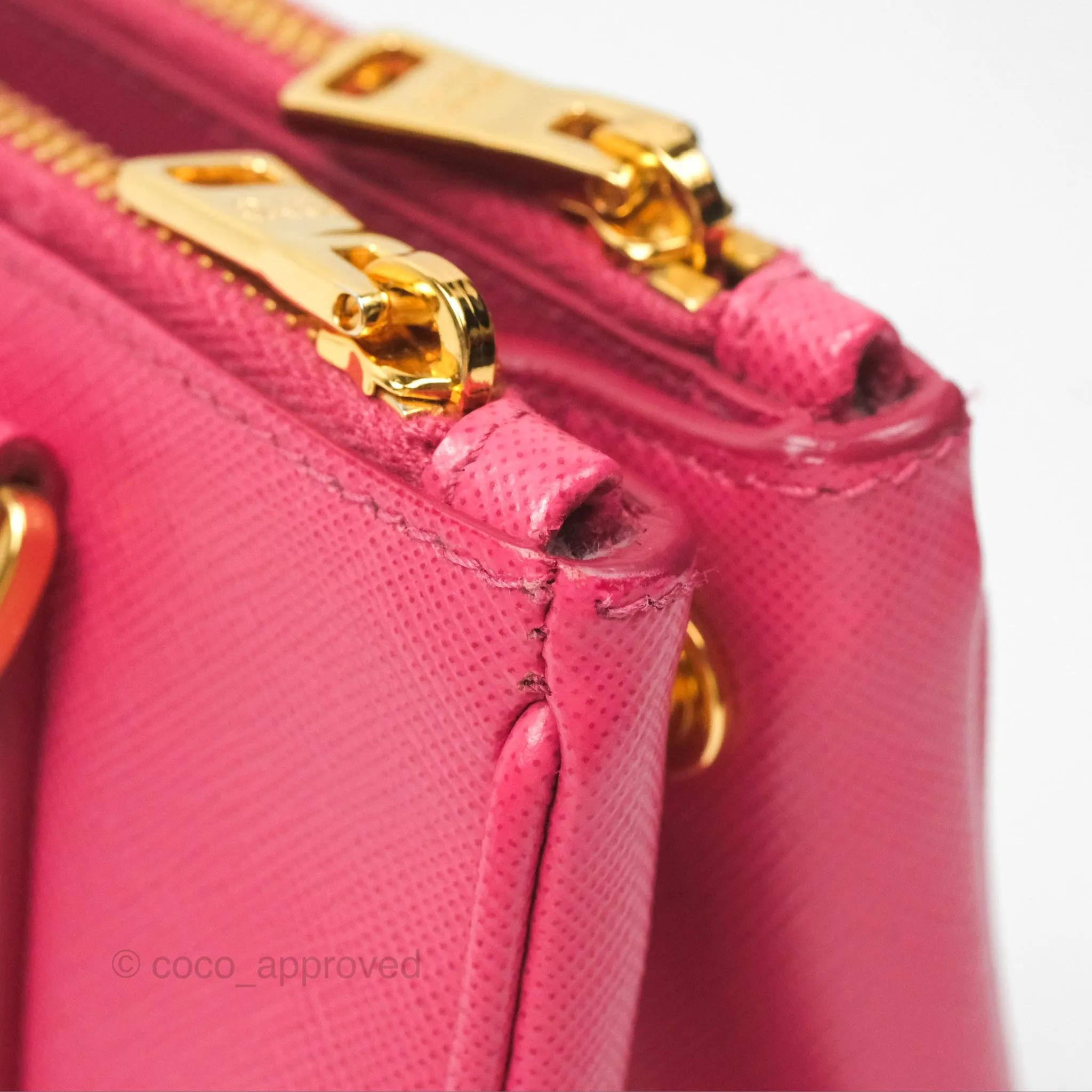 Prada Mini Galleria Bag Saffiano Lux Peonia