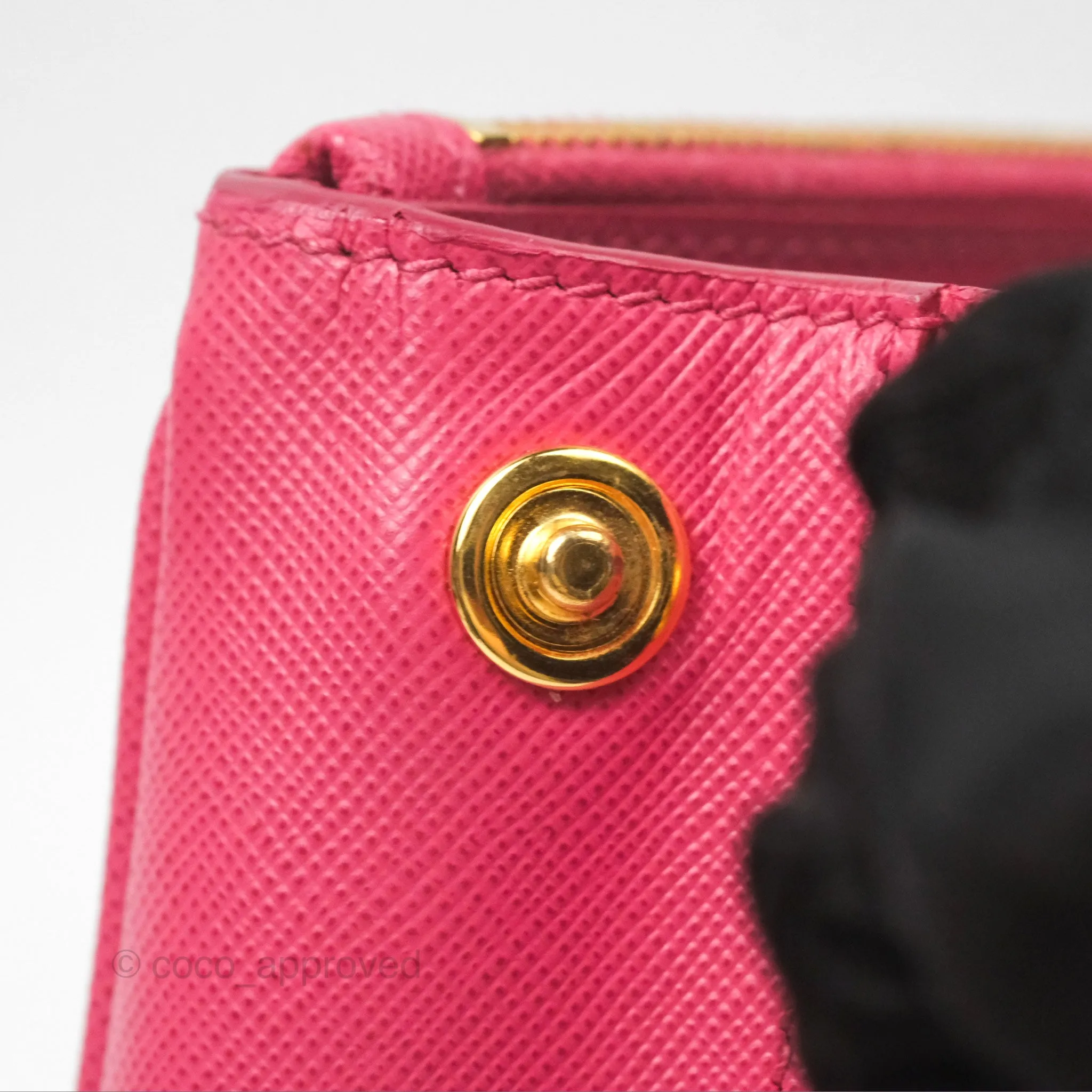 Prada Mini Galleria Bag Saffiano Lux Peonia