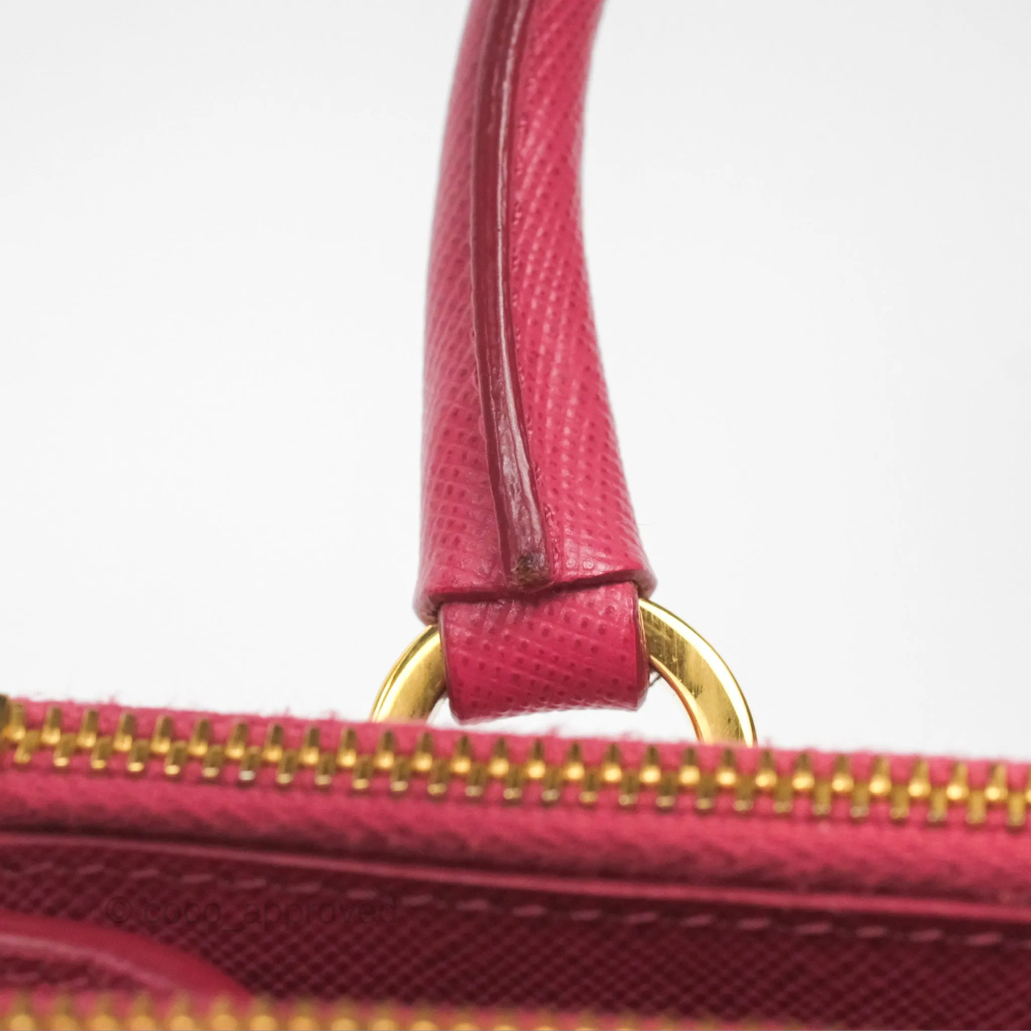 Prada Mini Galleria Bag Saffiano Lux Peonia