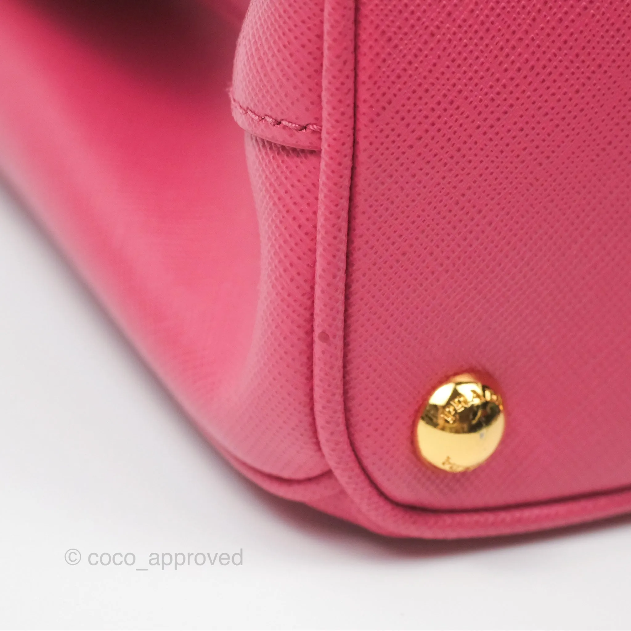 Prada Mini Galleria Bag Saffiano Lux Peonia