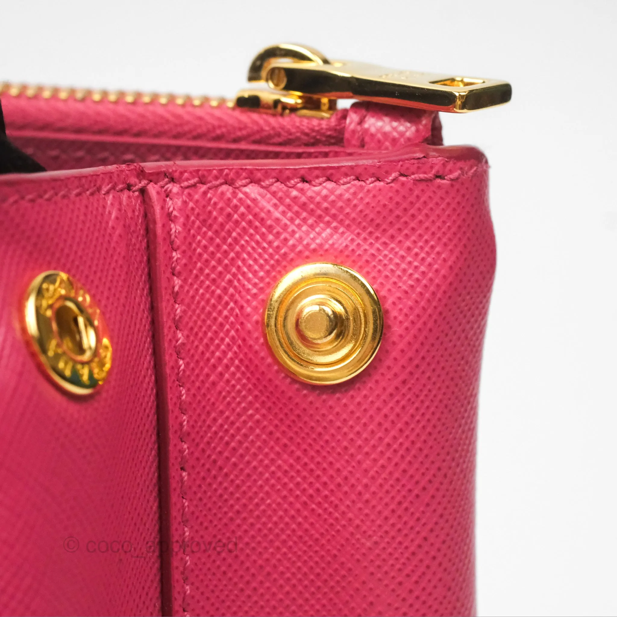 Prada Mini Galleria Bag Saffiano Lux Peonia