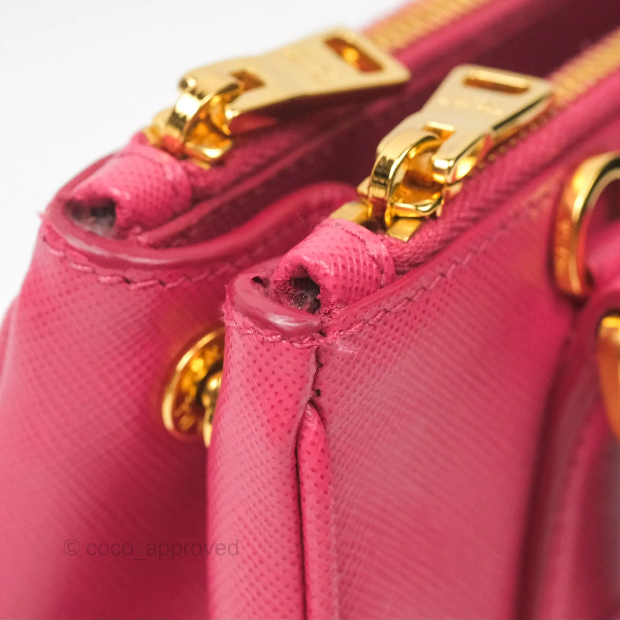 Prada Mini Galleria Bag Saffiano Lux Peonia