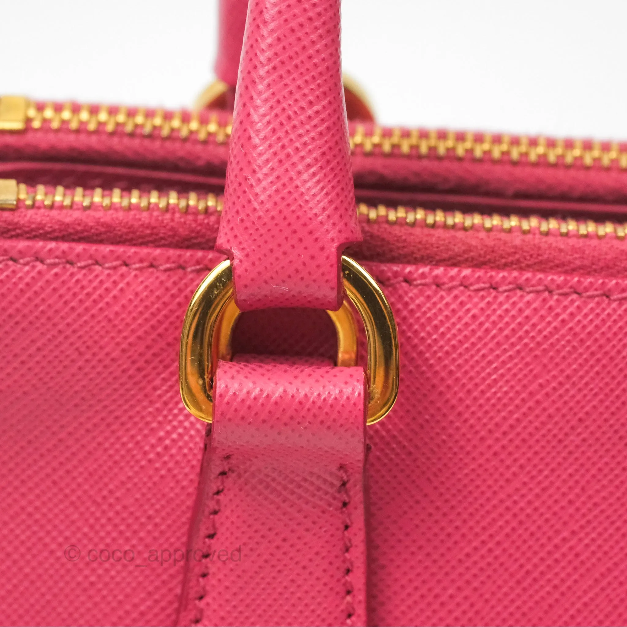Prada Mini Galleria Bag Saffiano Lux Peonia