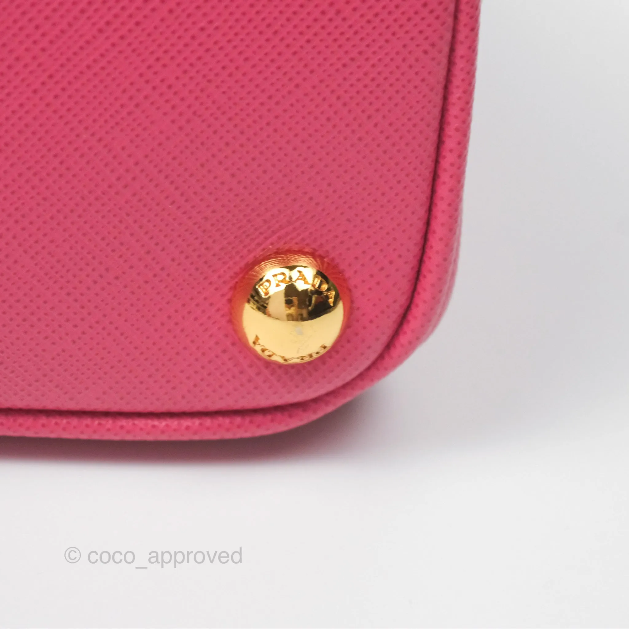 Prada Mini Galleria Bag Saffiano Lux Peonia