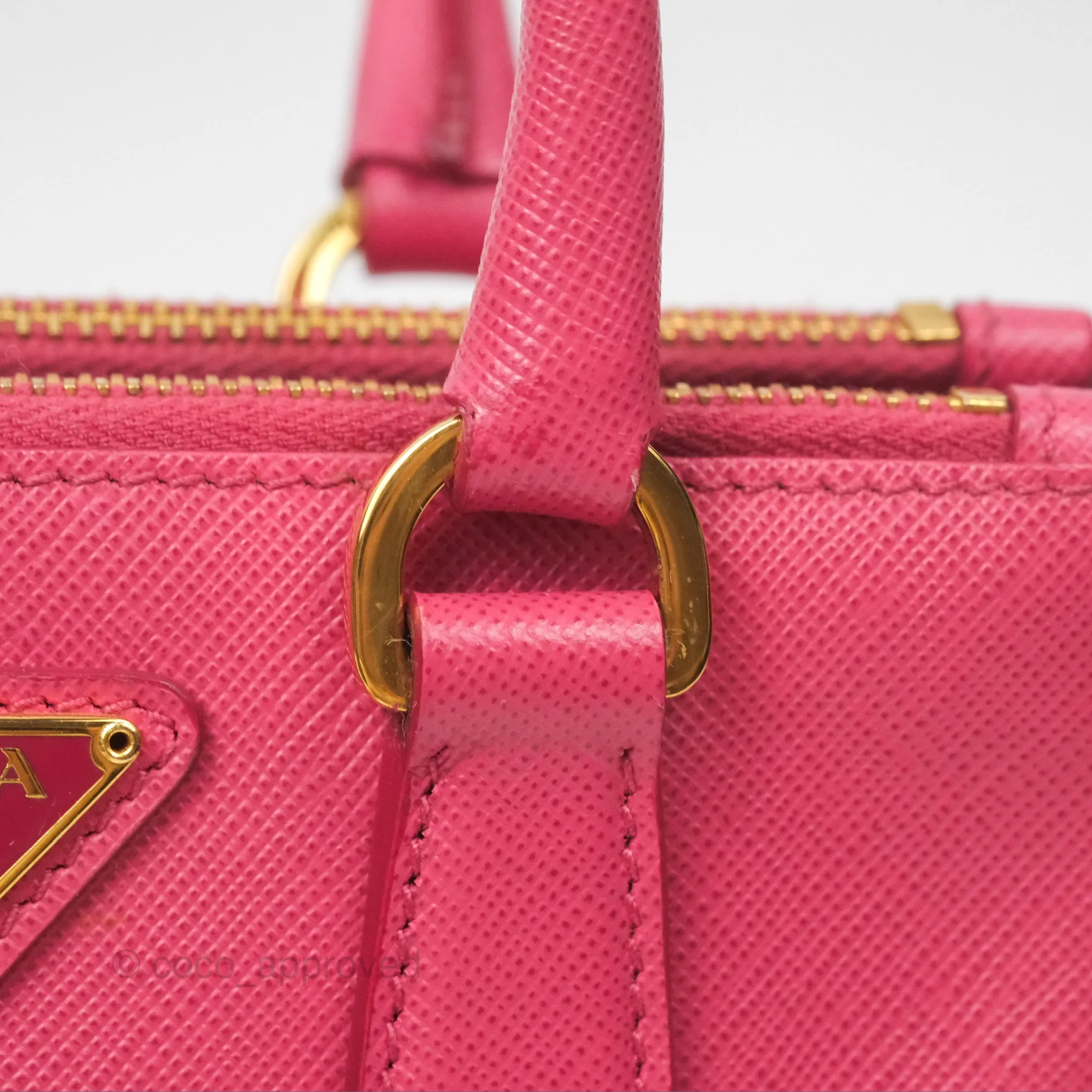 Prada Mini Galleria Bag Saffiano Lux Peonia