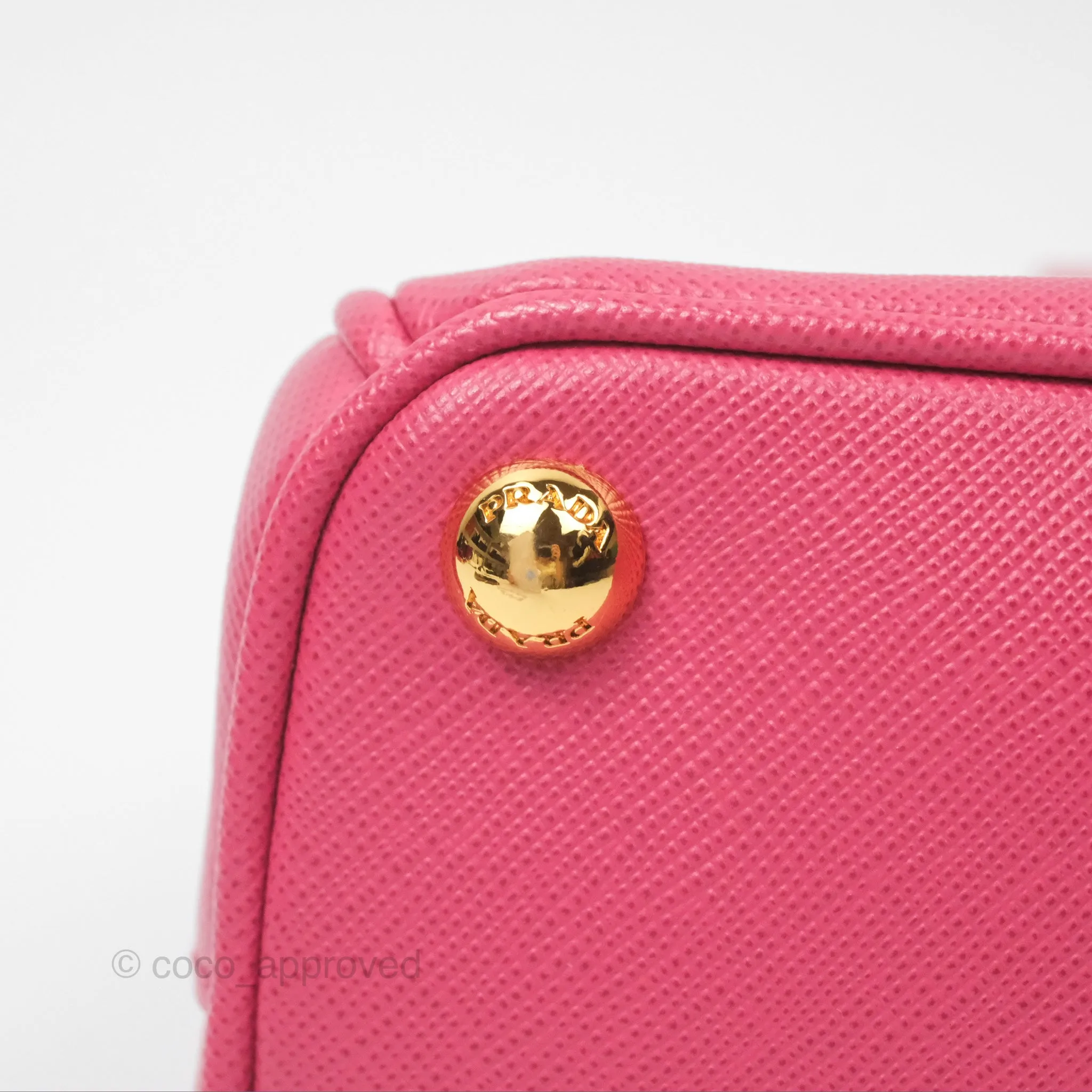 Prada Mini Galleria Bag Saffiano Lux Peonia