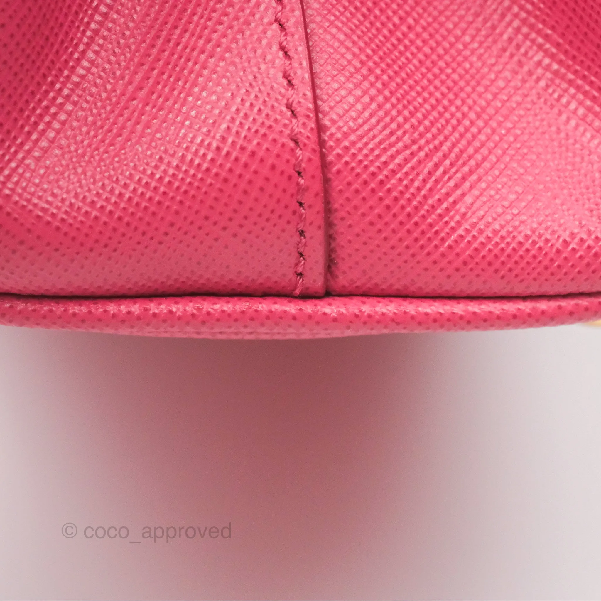 Prada Mini Galleria Bag Saffiano Lux Peonia