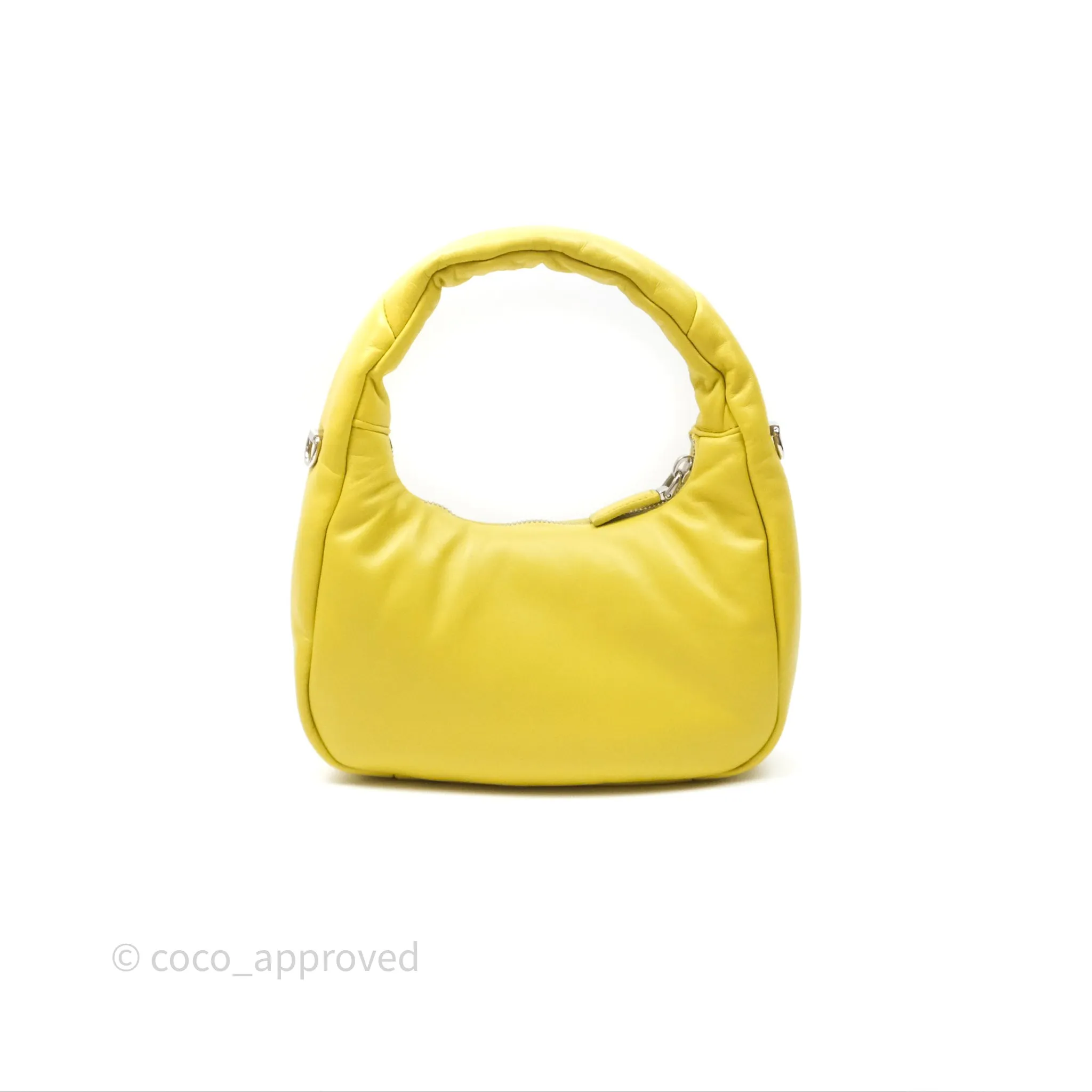 Prada Nappa Soft Padded Hobo Mustard